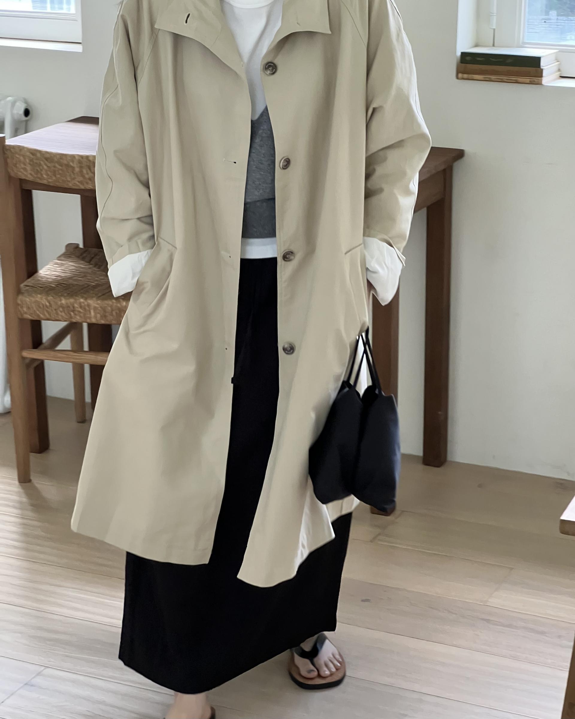post single trench coat (beige)