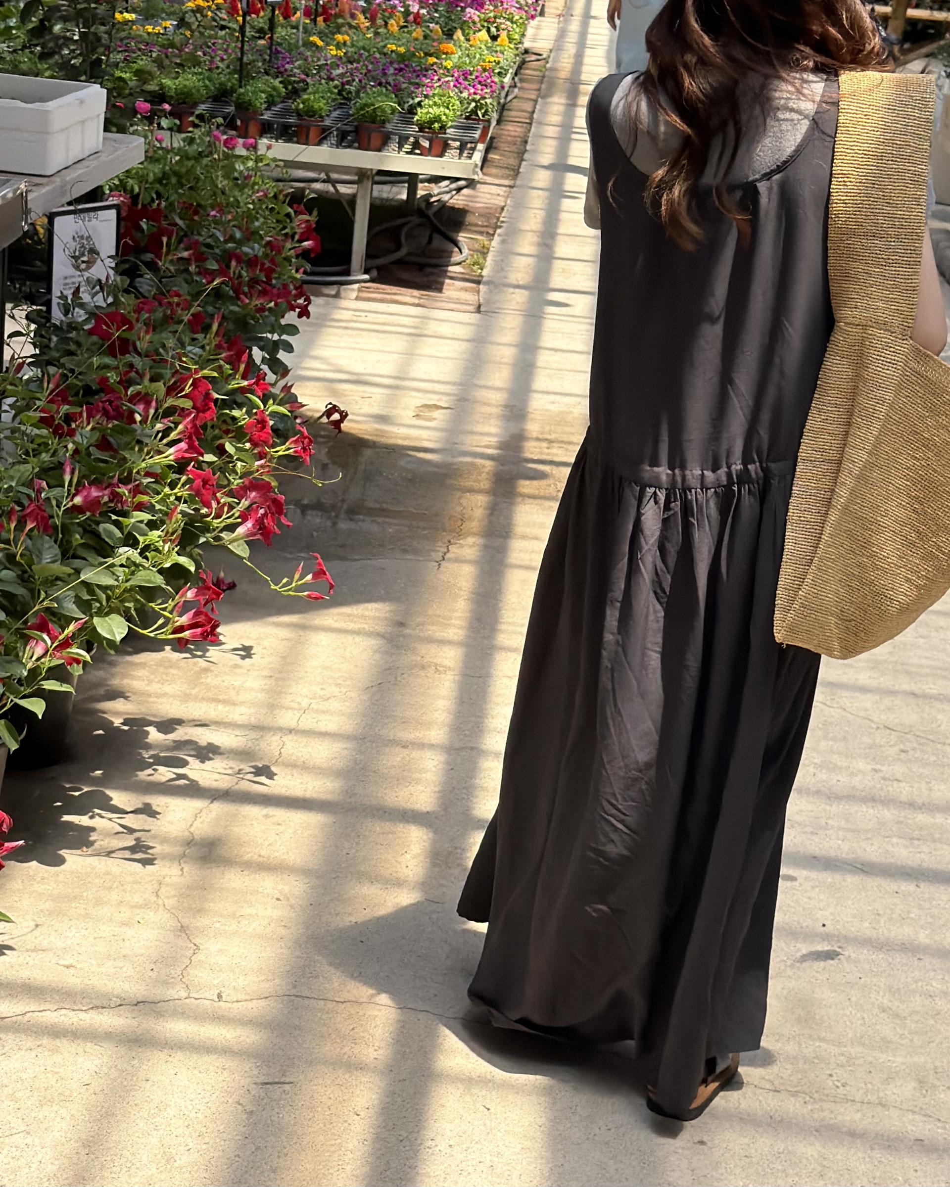 oatmeal dress (charcoal/cream)