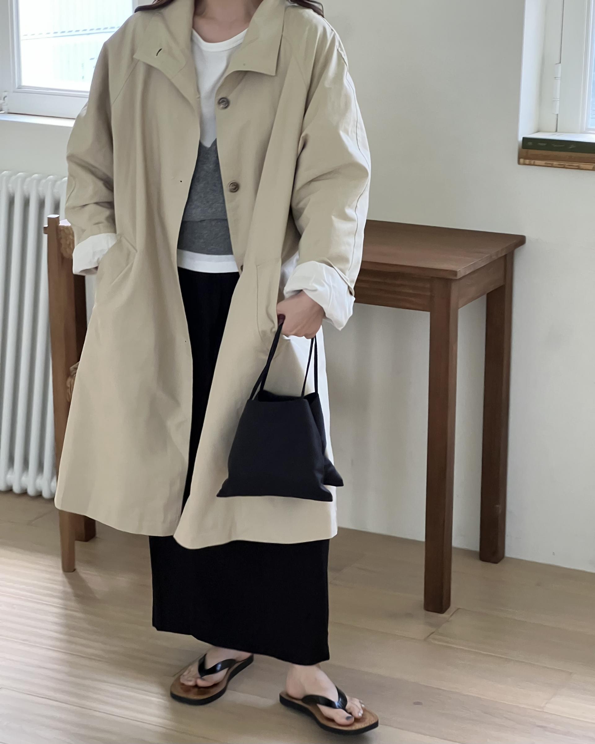 base wrinkle skirt (black/cream)