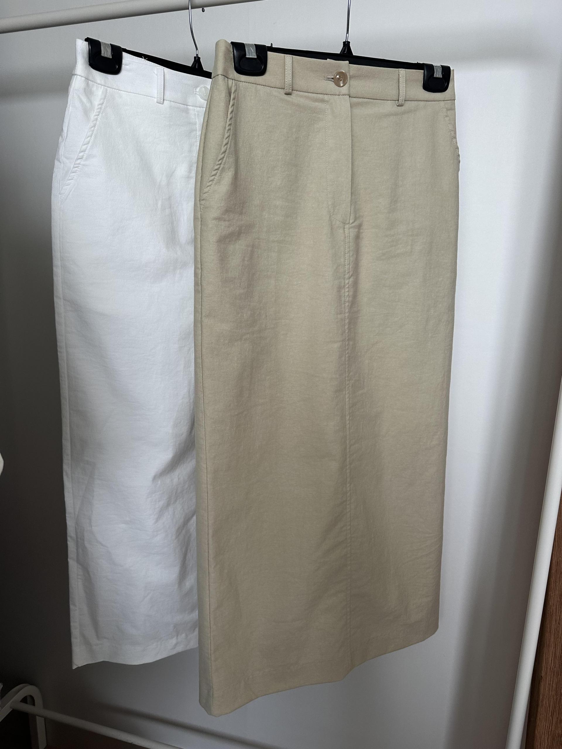 creme cotton skirt (beige/white)