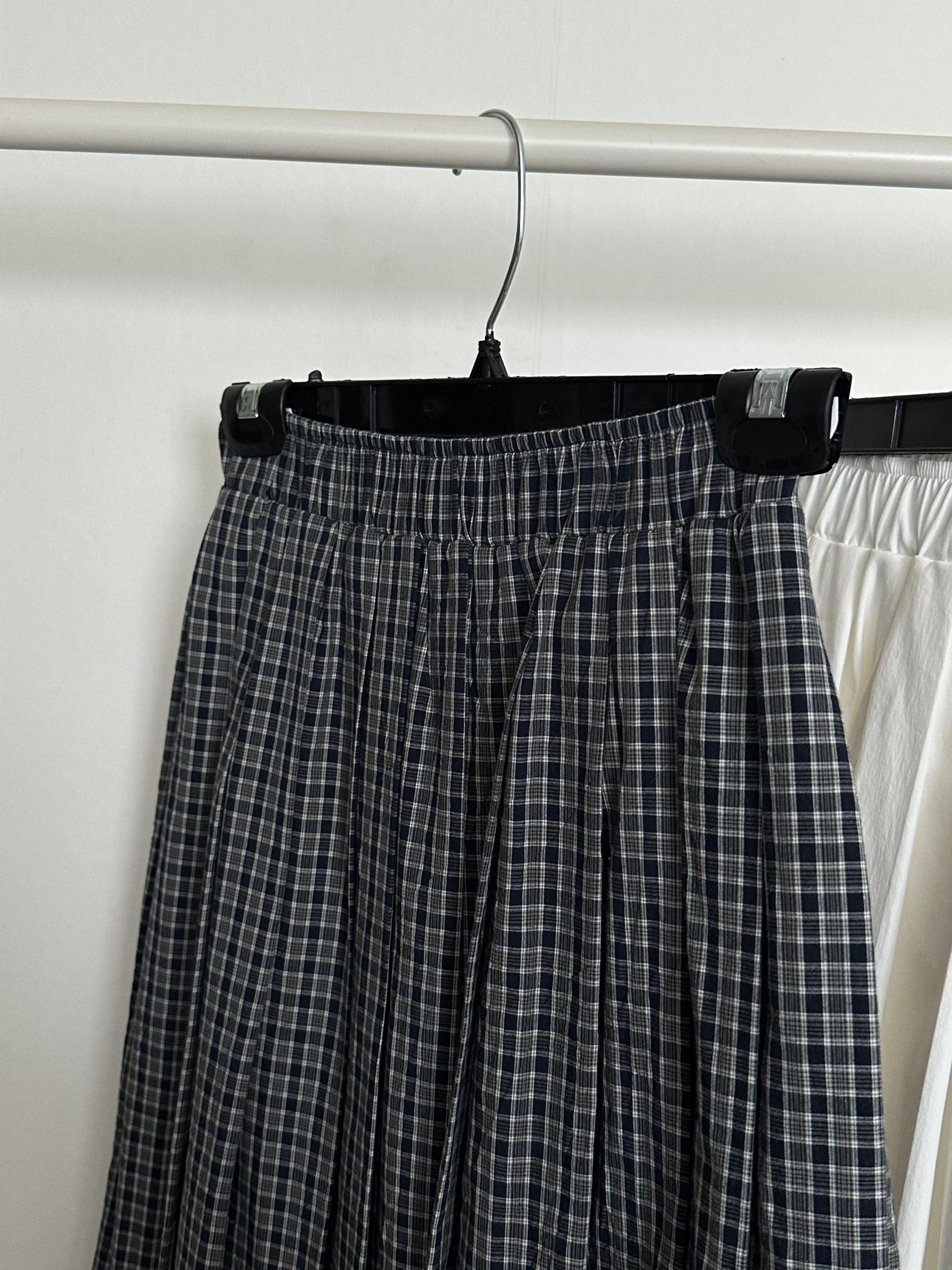 madeleine pleats skirt (check/cream)