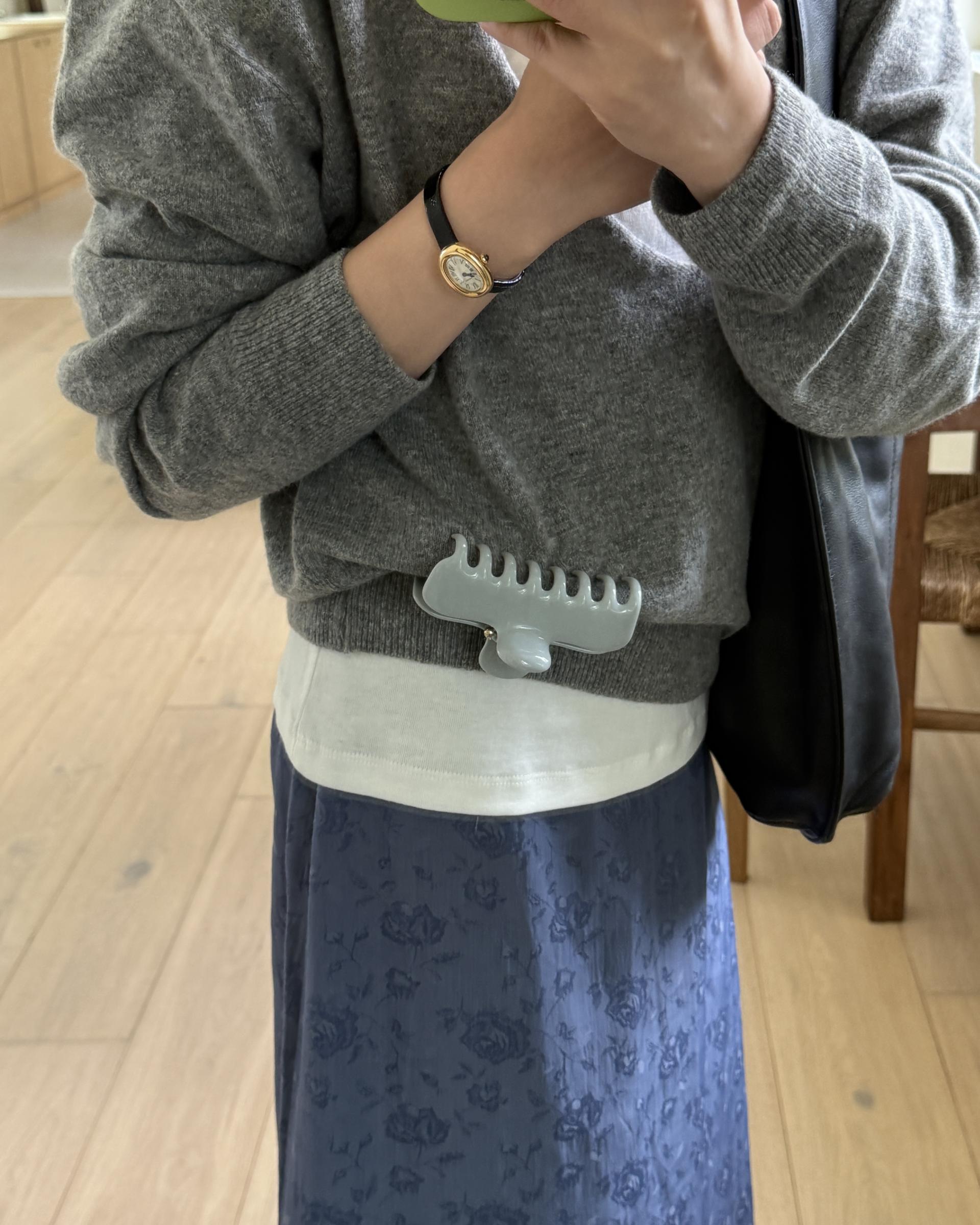 till deep v-neck knit (grey)