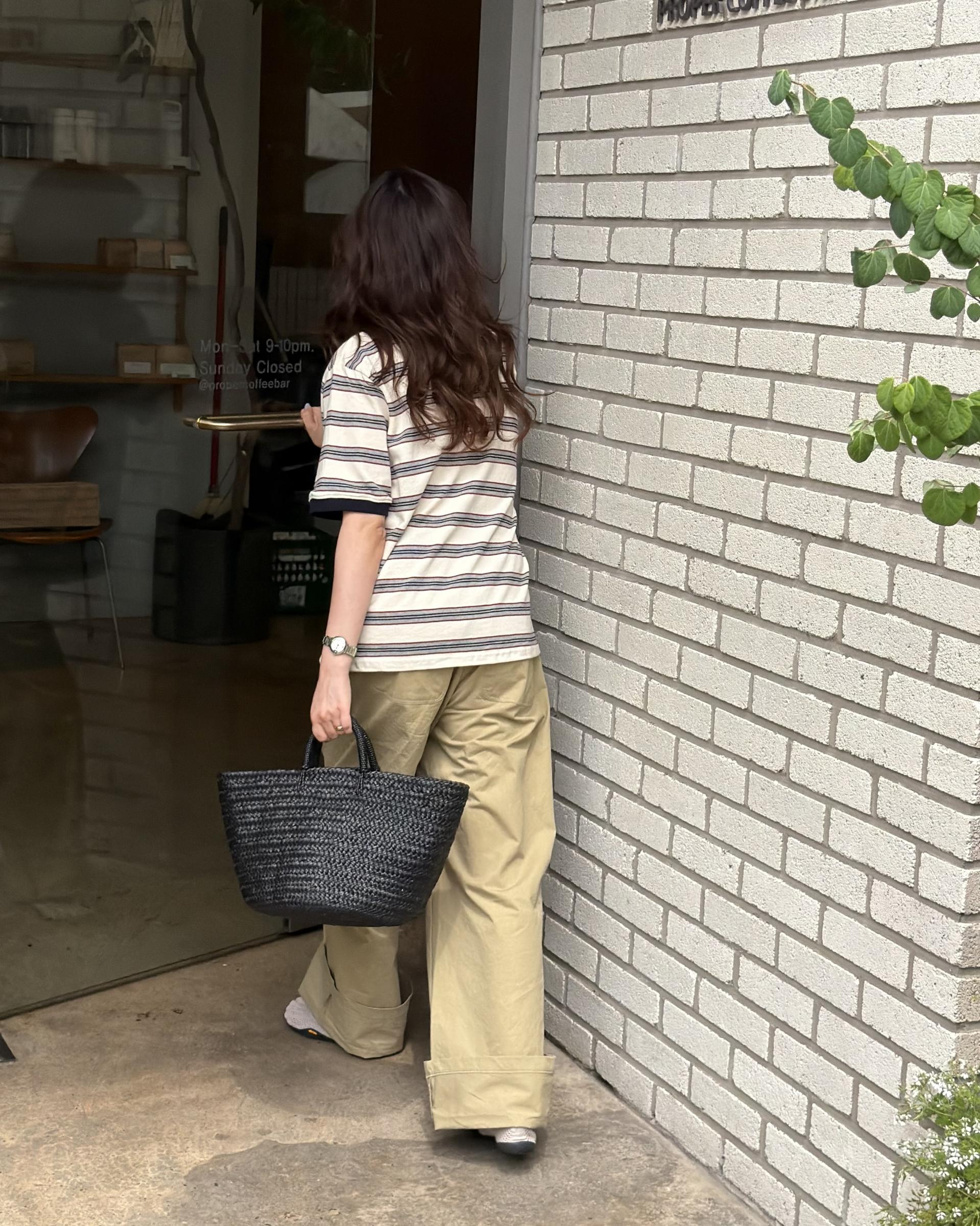 liberty stripe top (cream/orange)