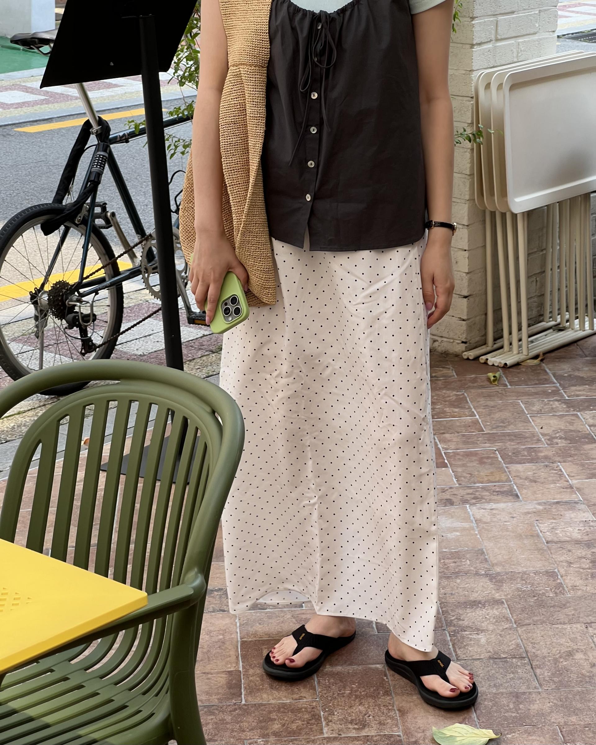 dot maxi skirt