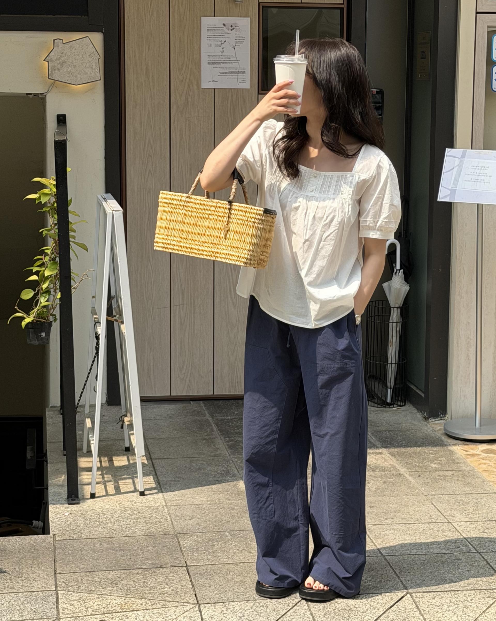 rusk cotton pants (charcoal/navy)
