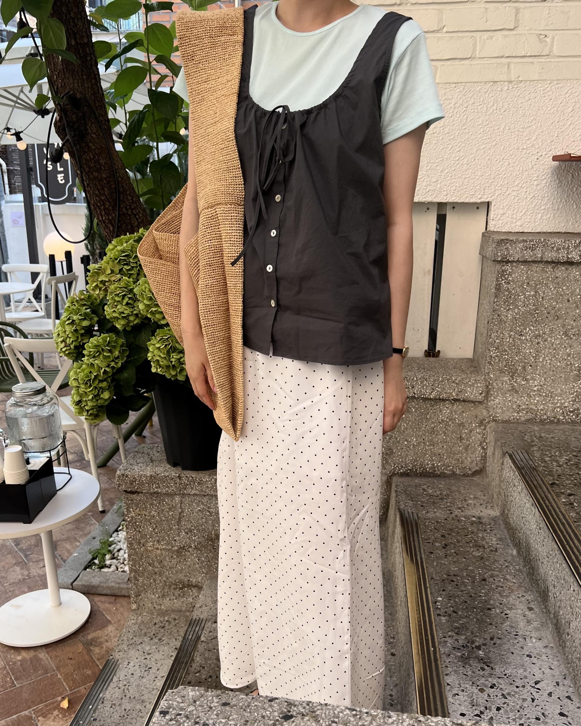 dot maxi skirt