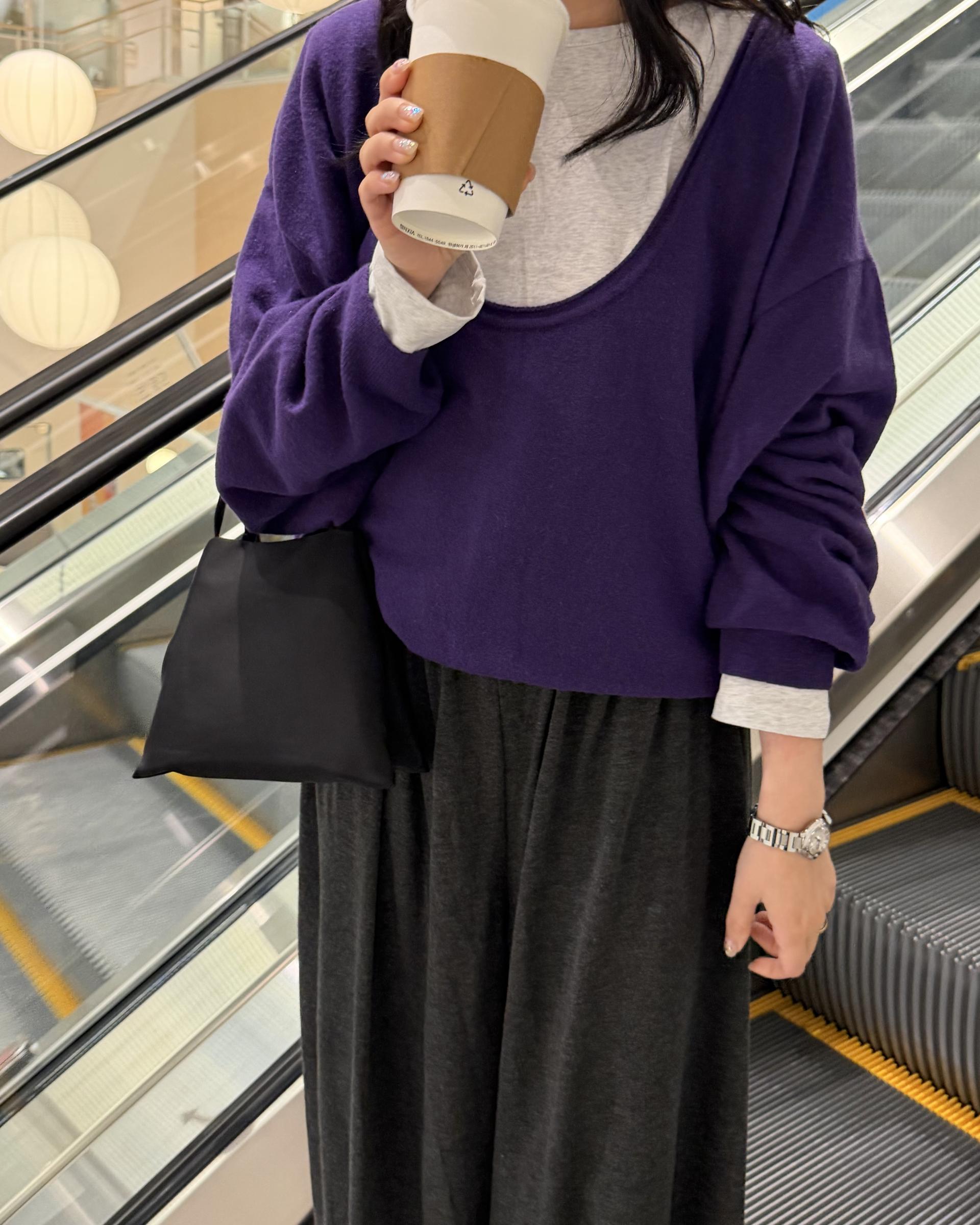 fuego u-neck knit (purple/charcoal/blue)