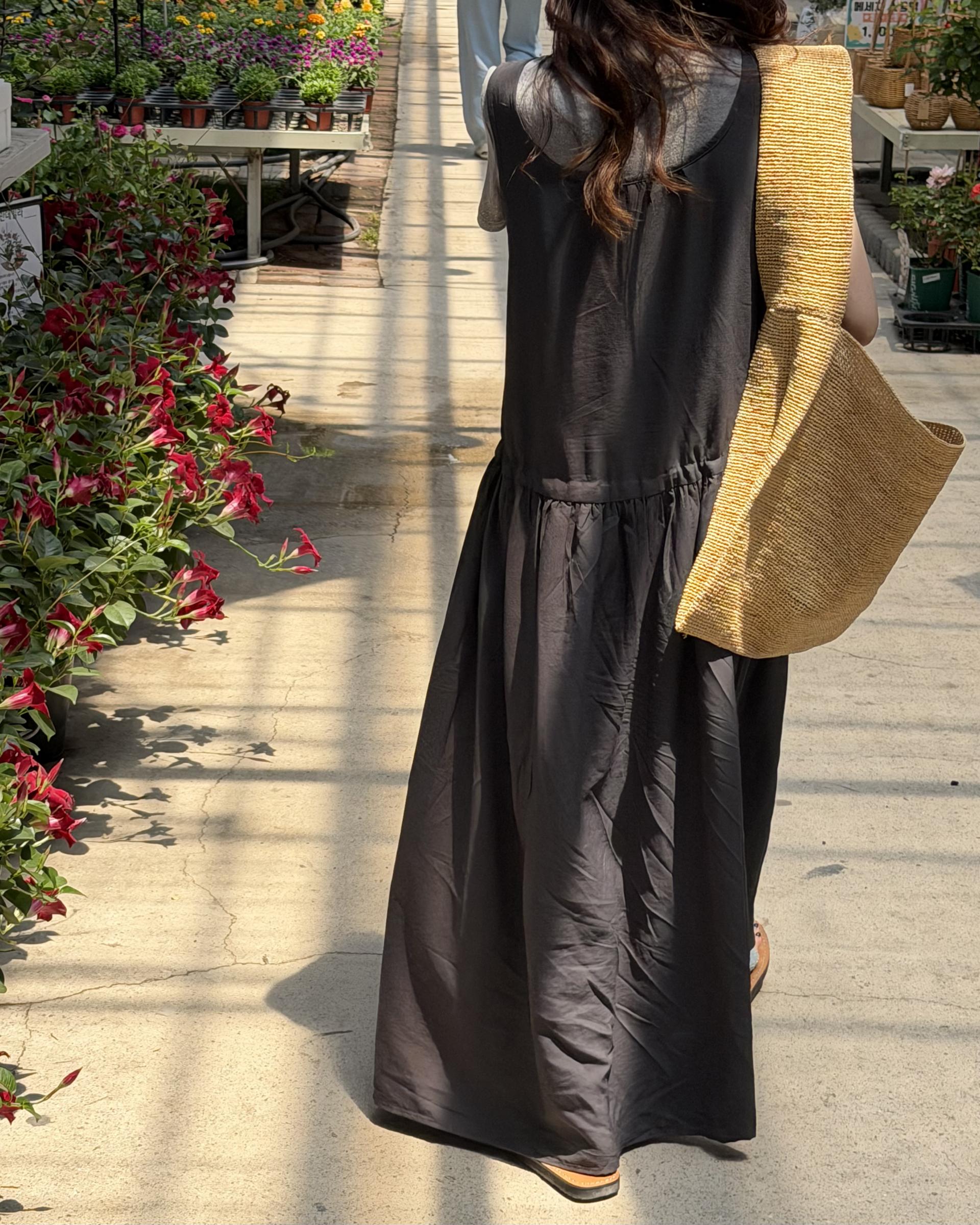 oatmeal dress (charcoal/cream)