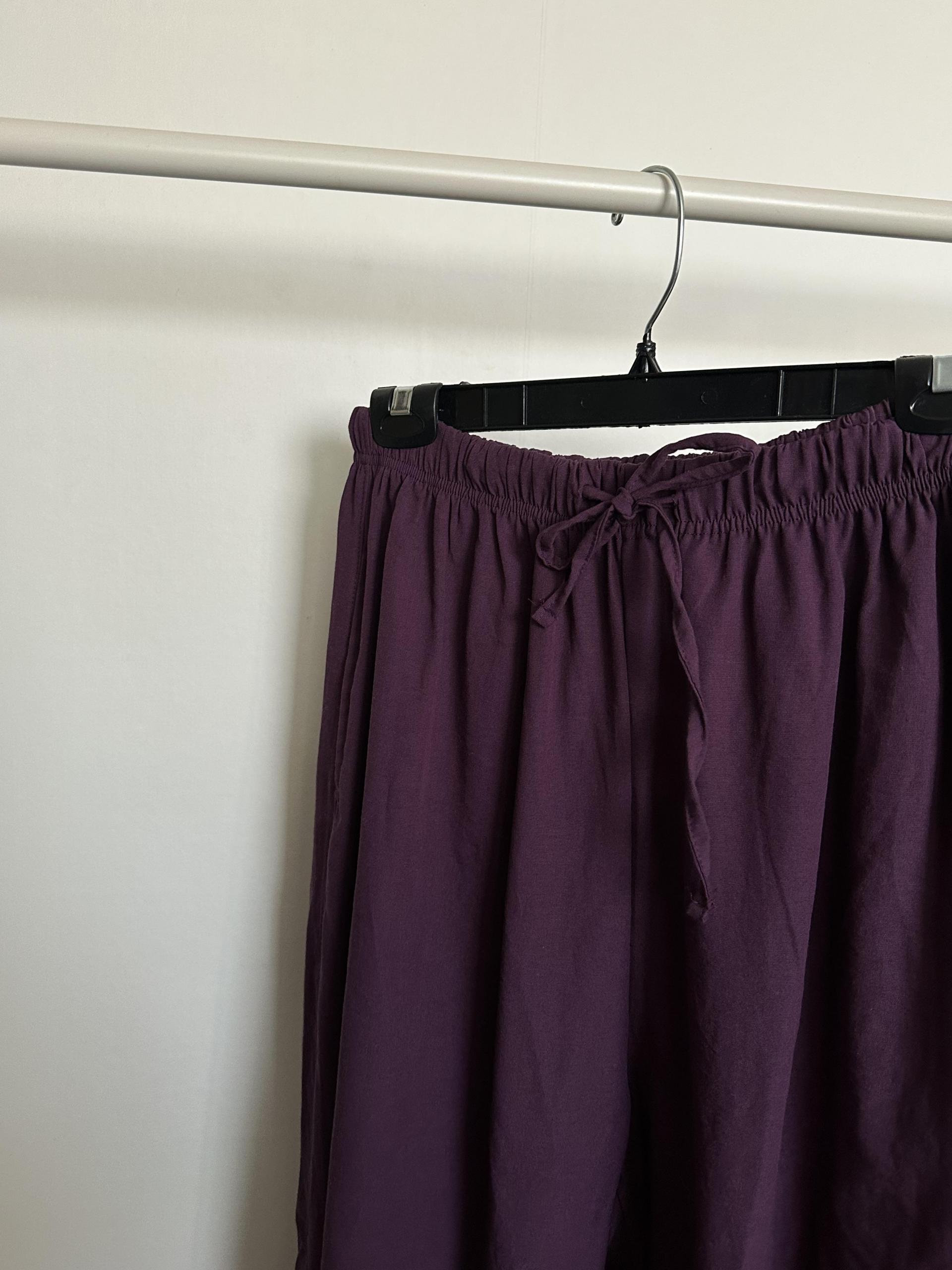 boat linen pants (purple/green)
