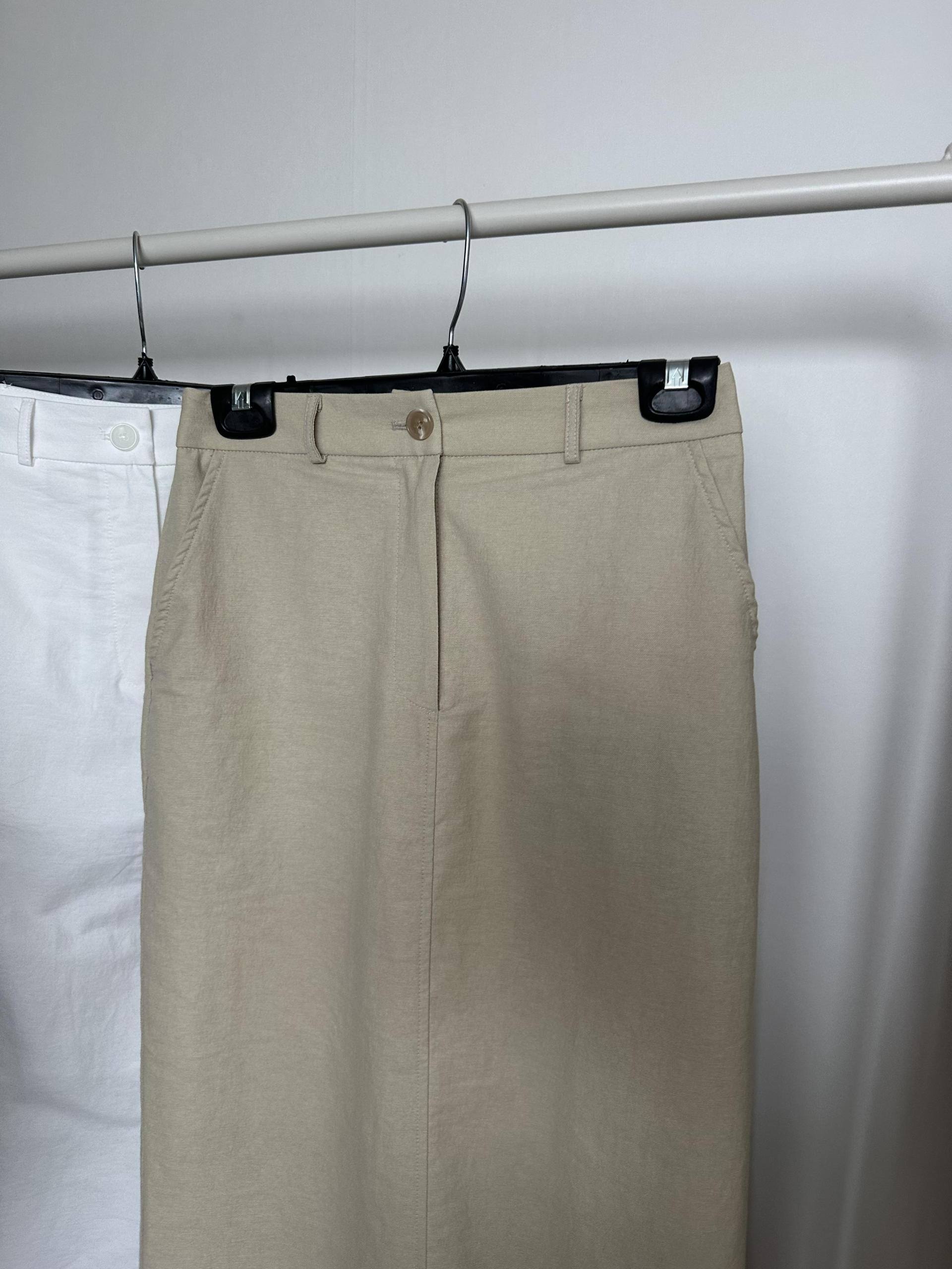 creme cotton skirt (beige/white)