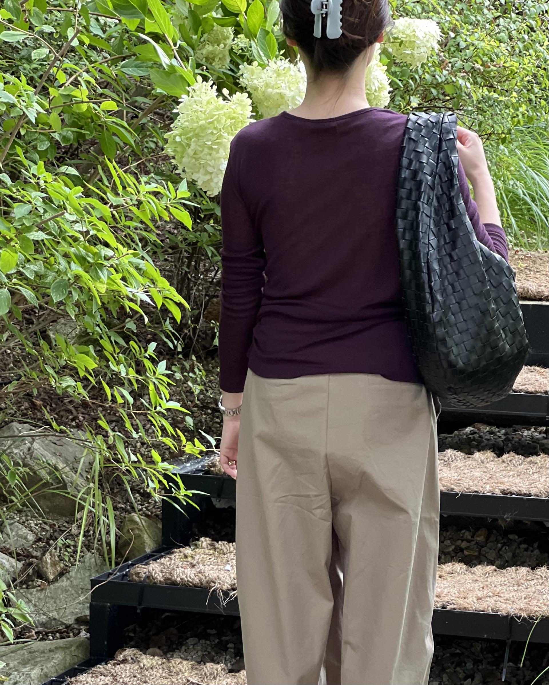 cotton pintuck pants (navy/cream/khaki)