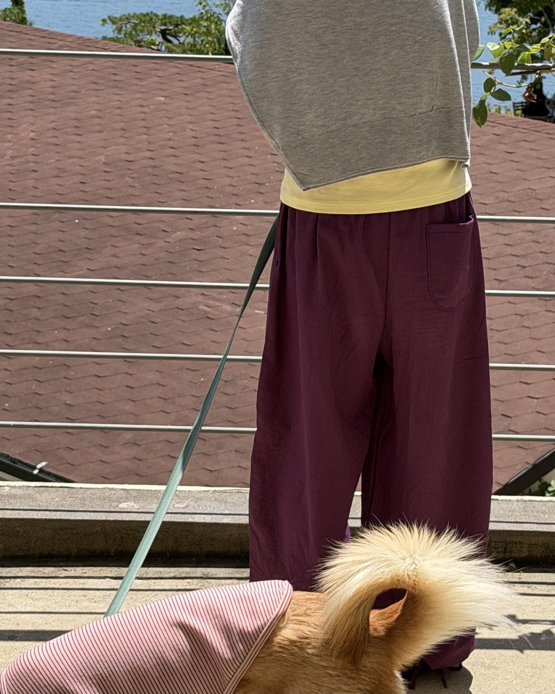 boat linen pants (purple/green)
