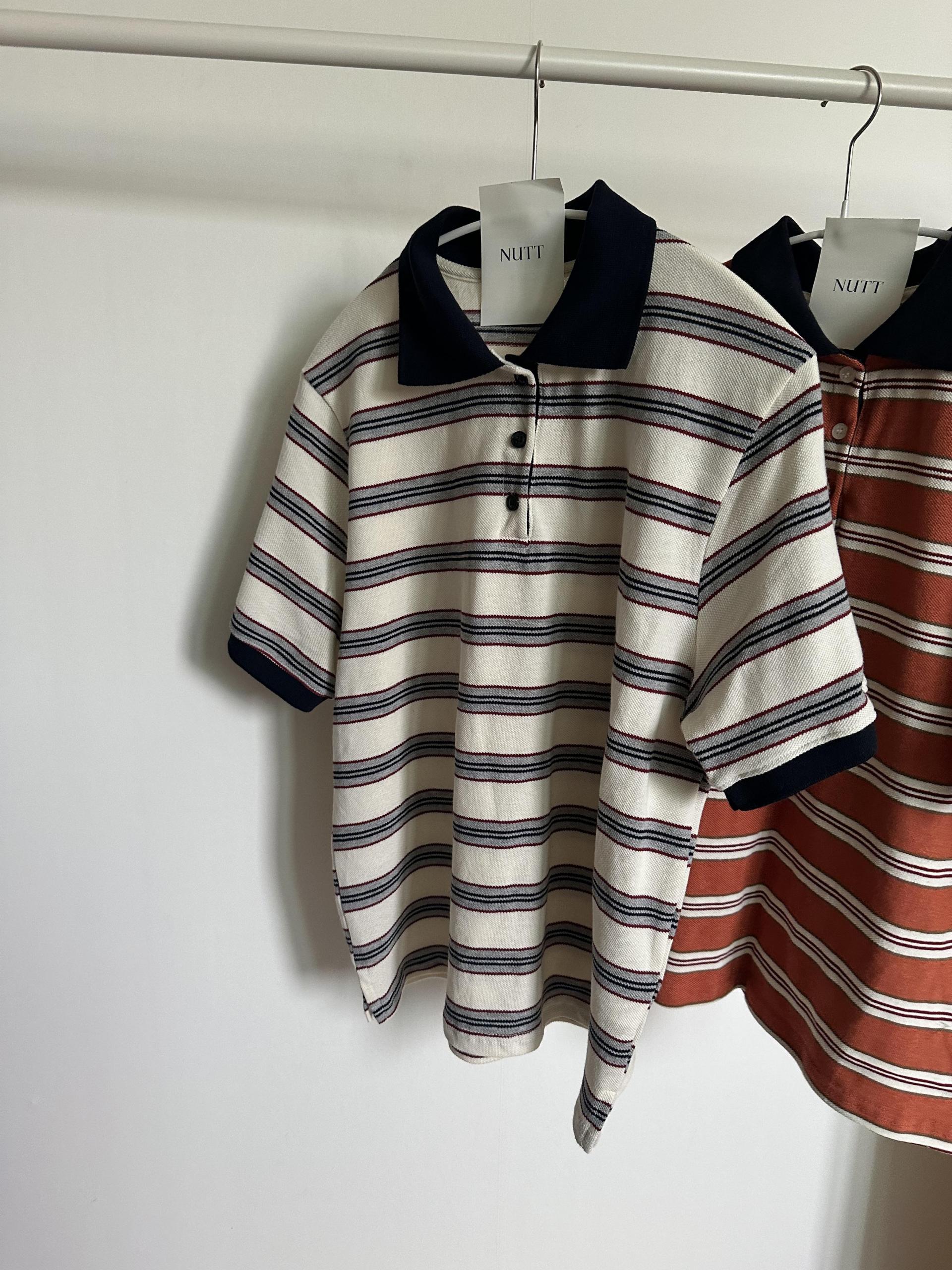 liberty stripe top (cream/orange)