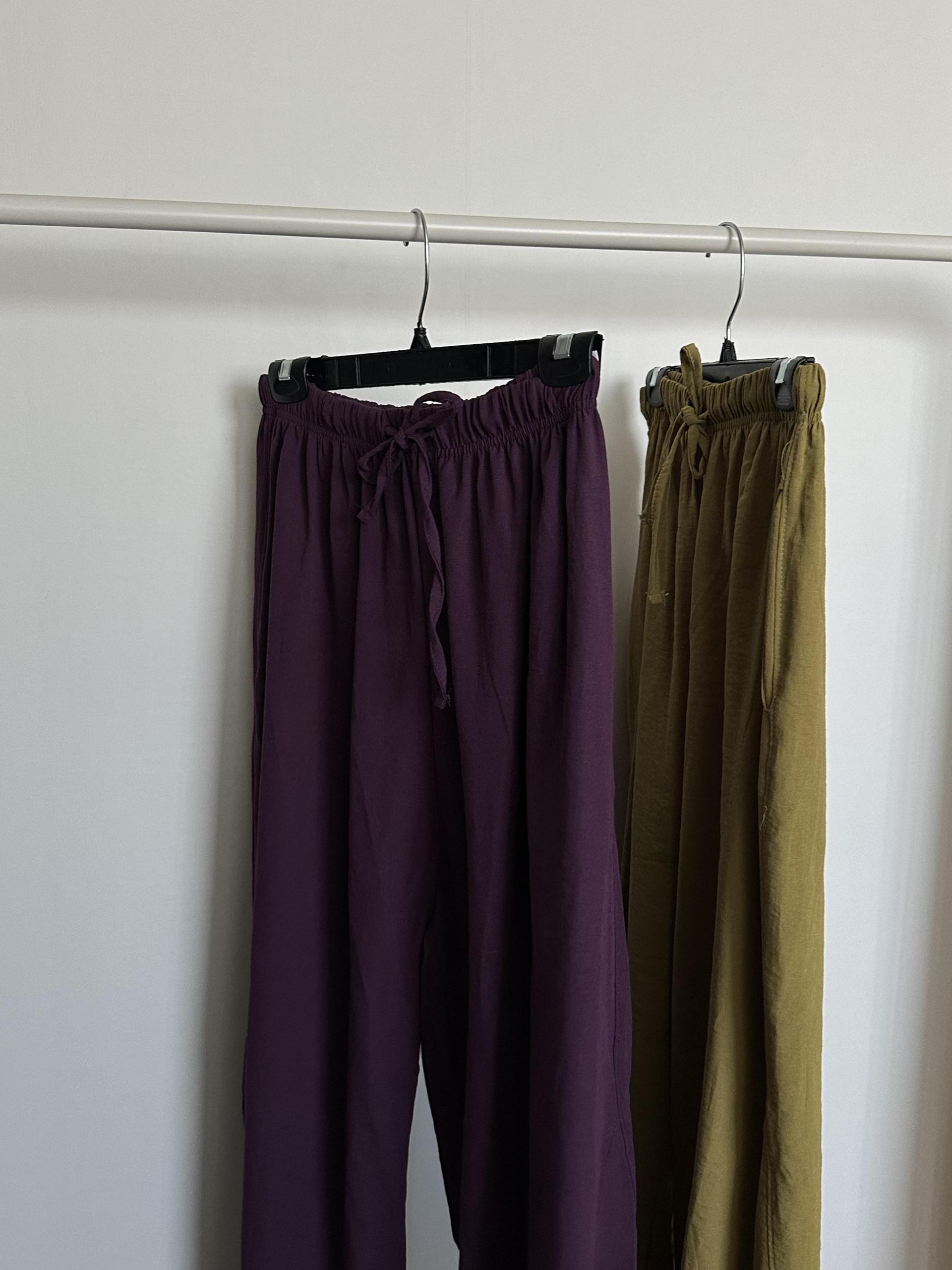 boat linen pants (purple/green)