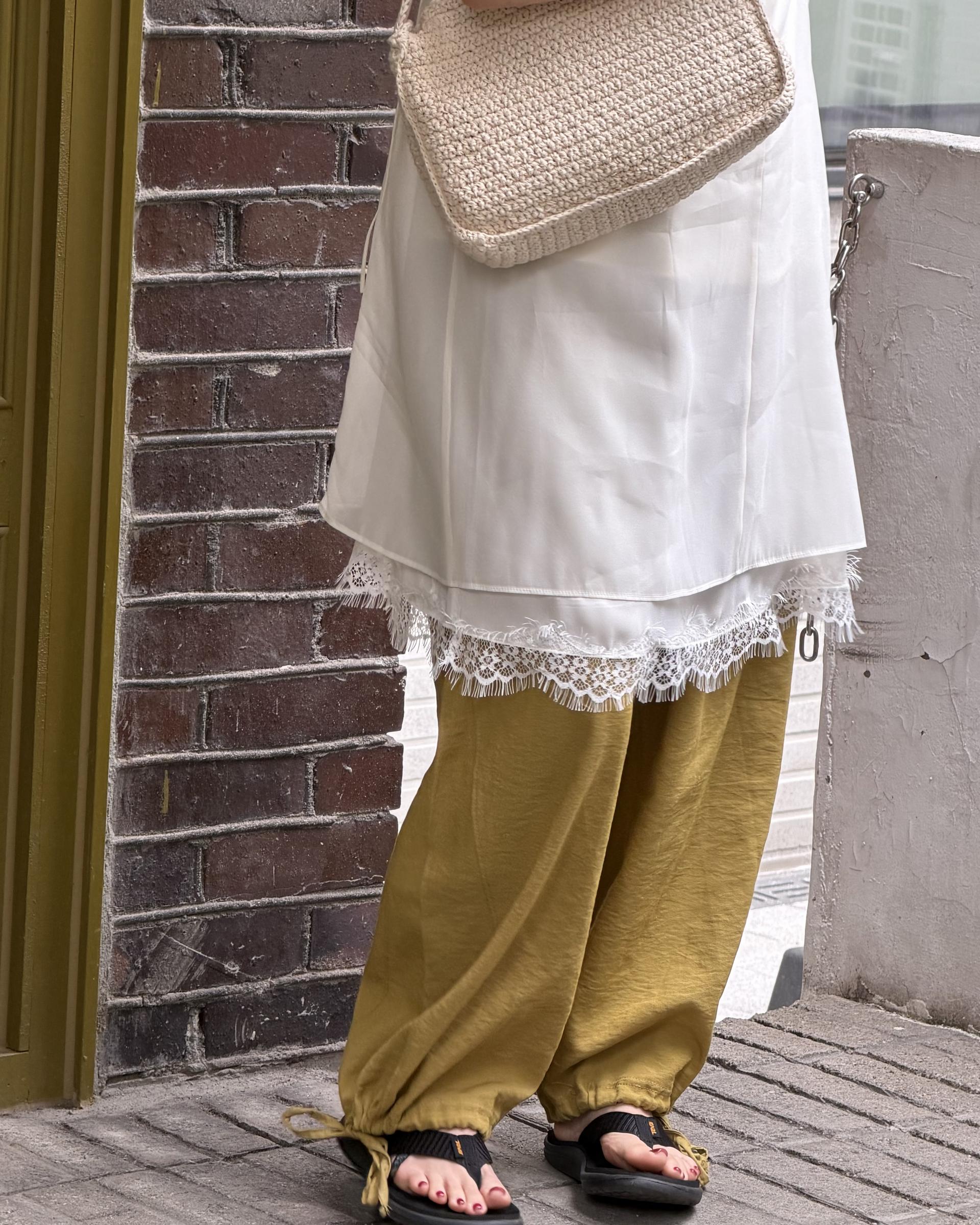boat linen pants (purple/green)