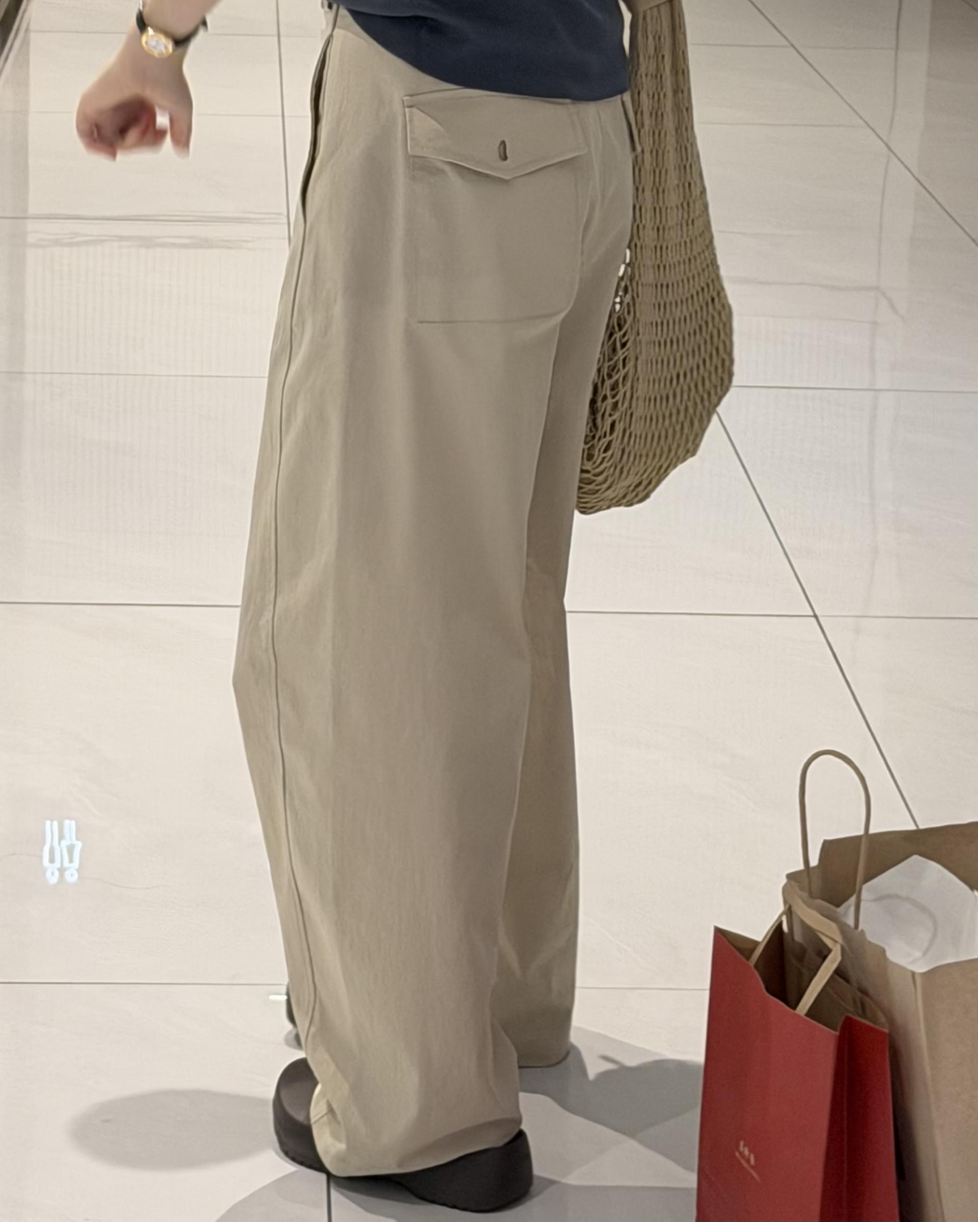 sand cotton pants (milk beige)