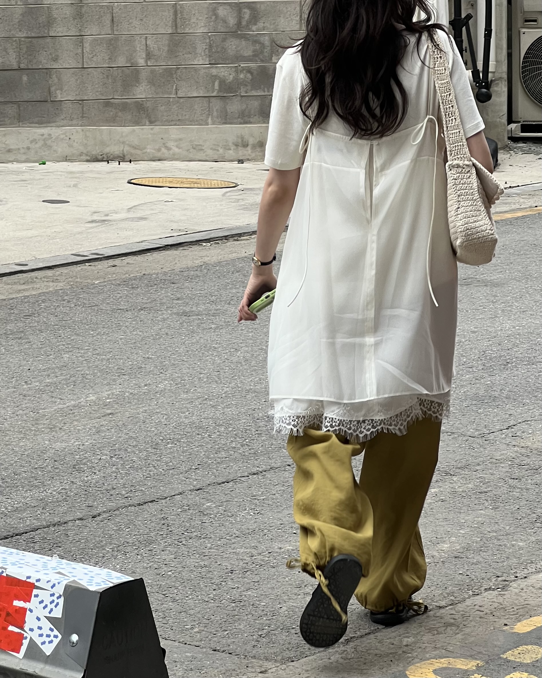 boat linen pants (purple/green)