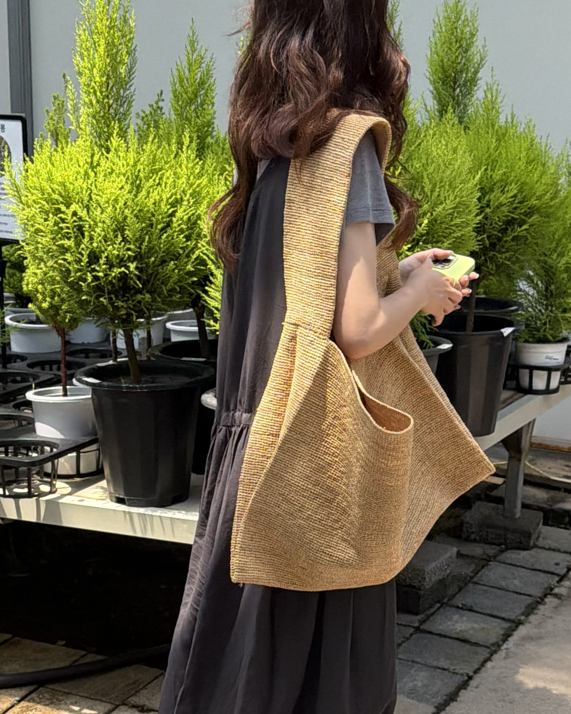 oatmeal dress (charcoal/cream)