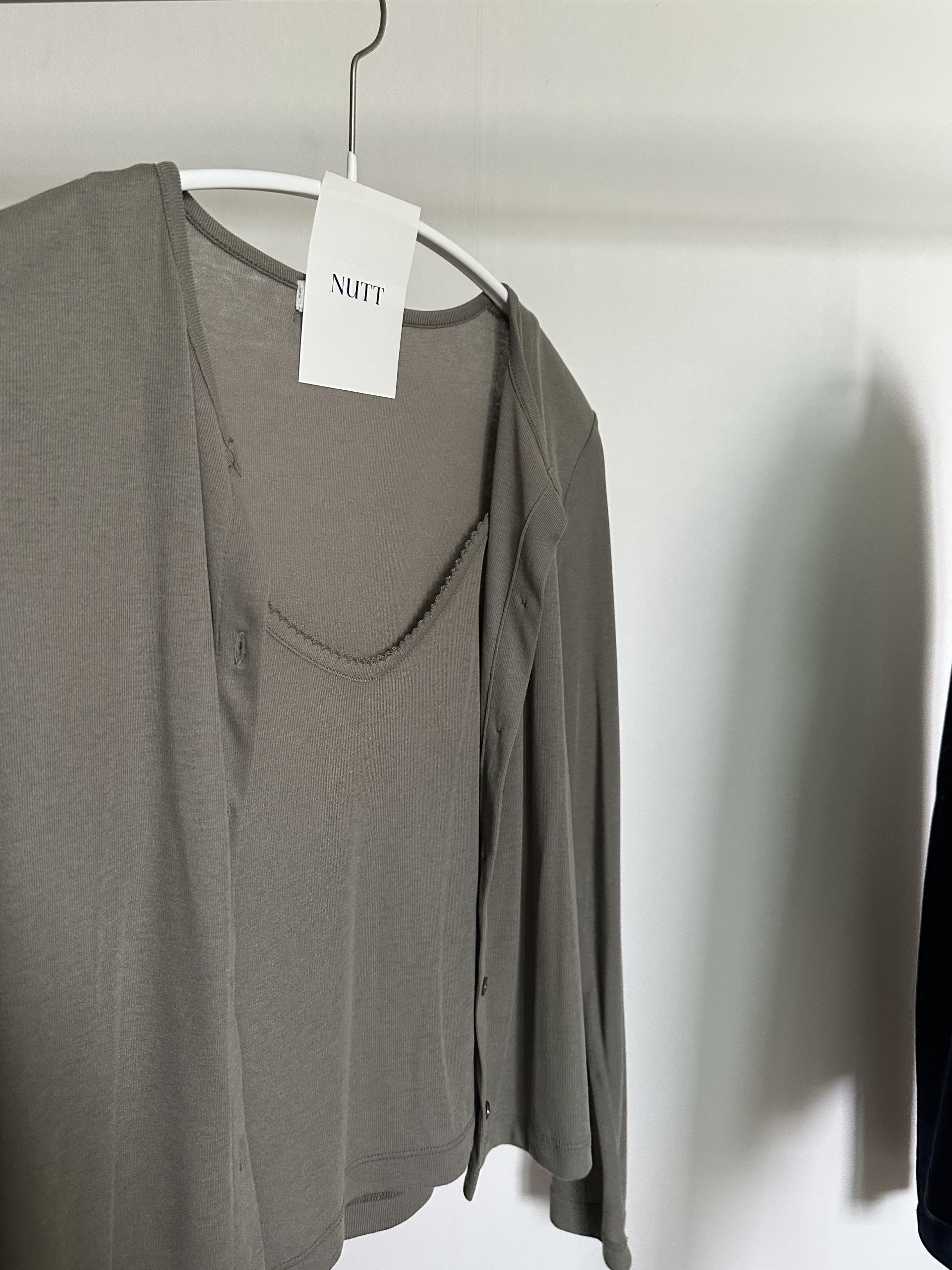 thin cardigan set (navy/khaki)