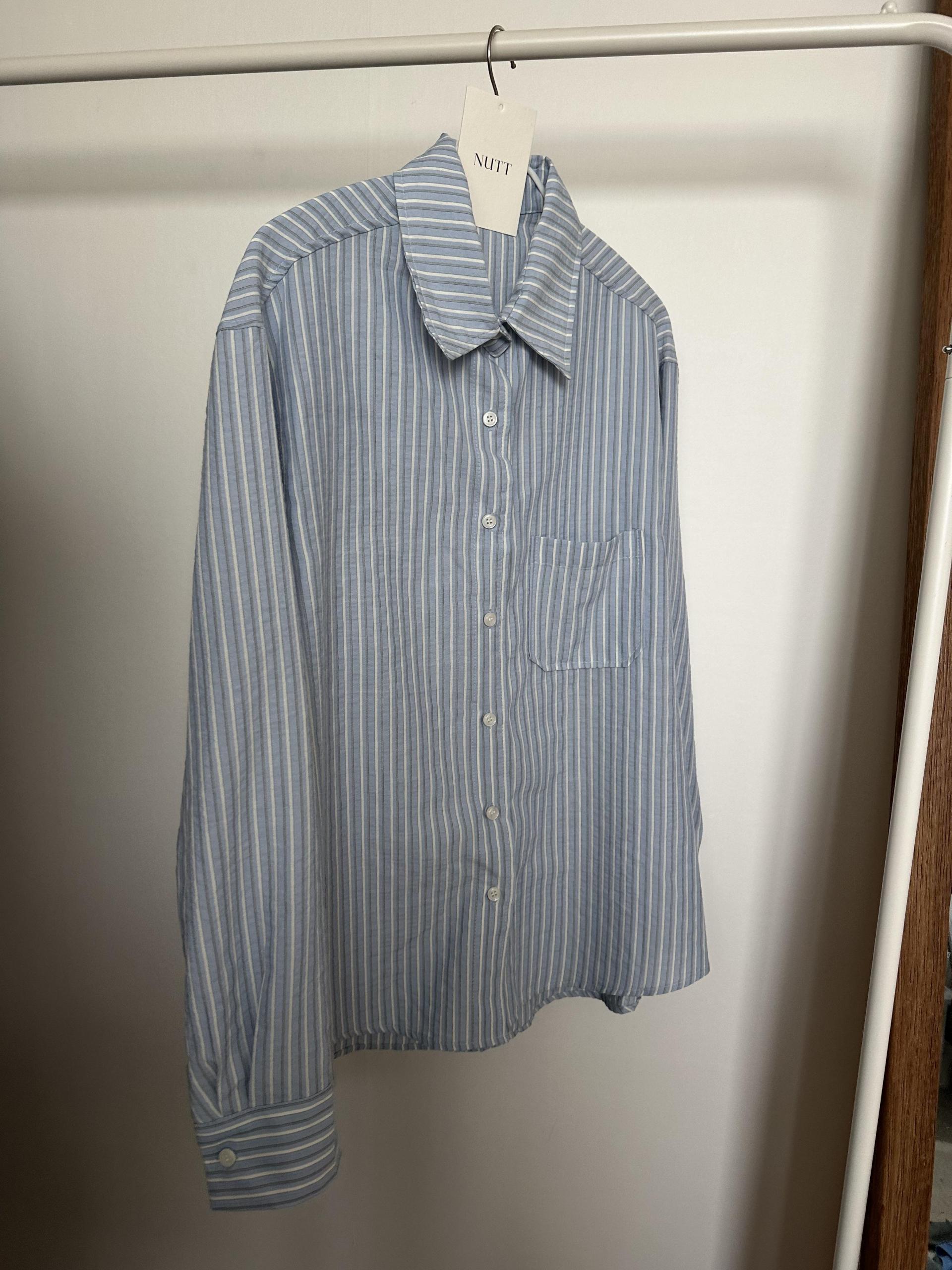 tacit stripe shirt (beige/blue)