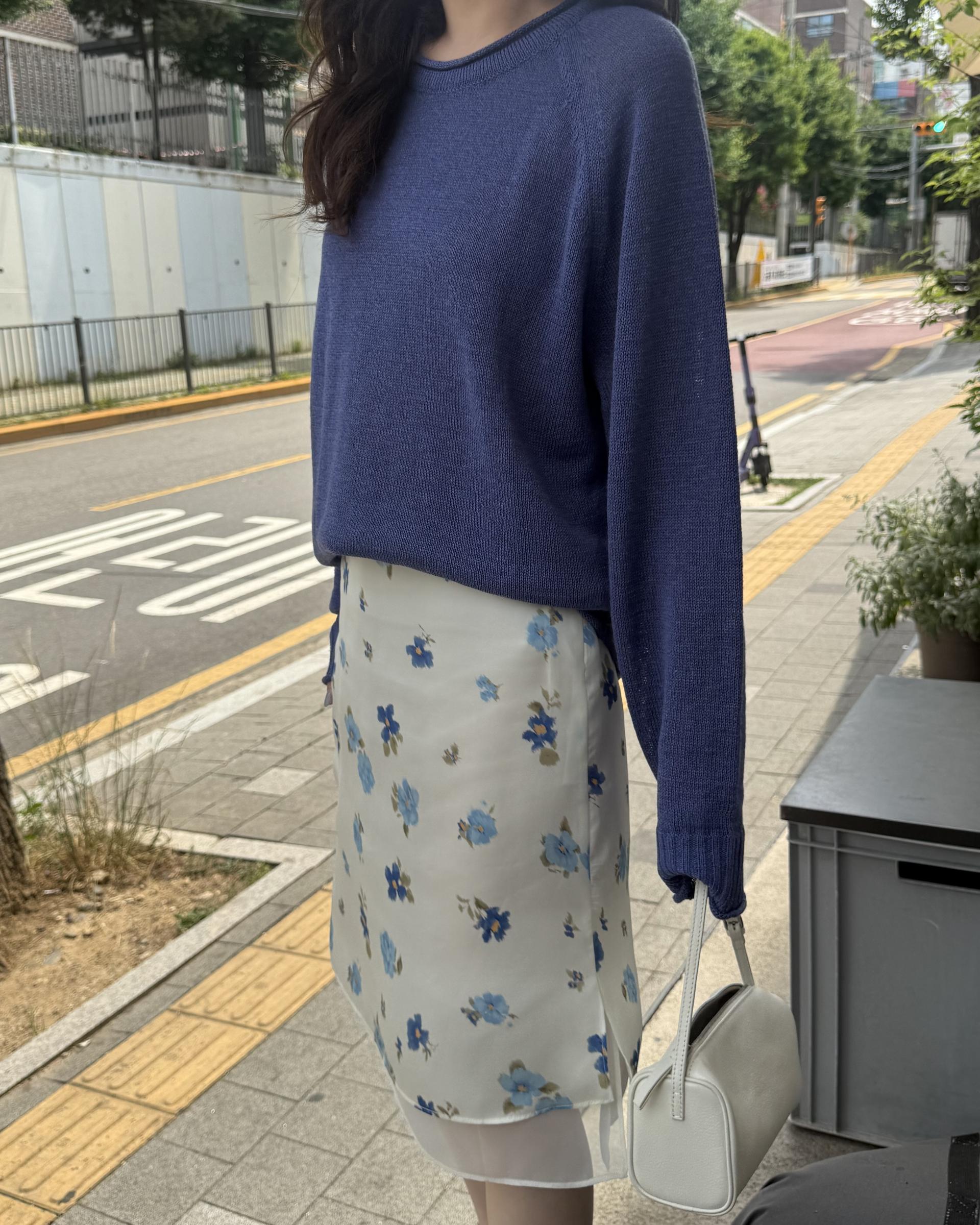 zen flower skirt (cream/mint)