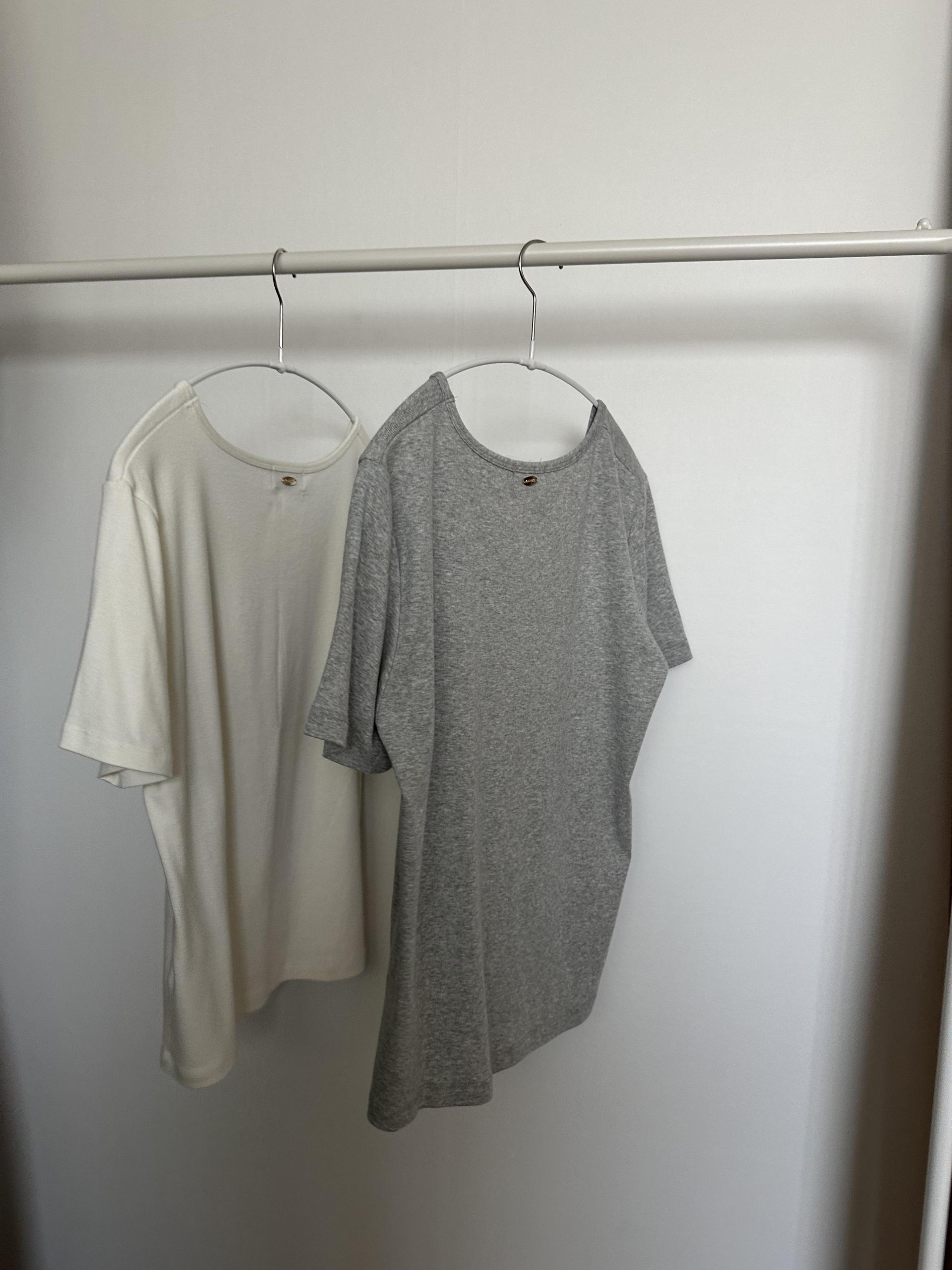 hul u-neck top (cream/melange grey)