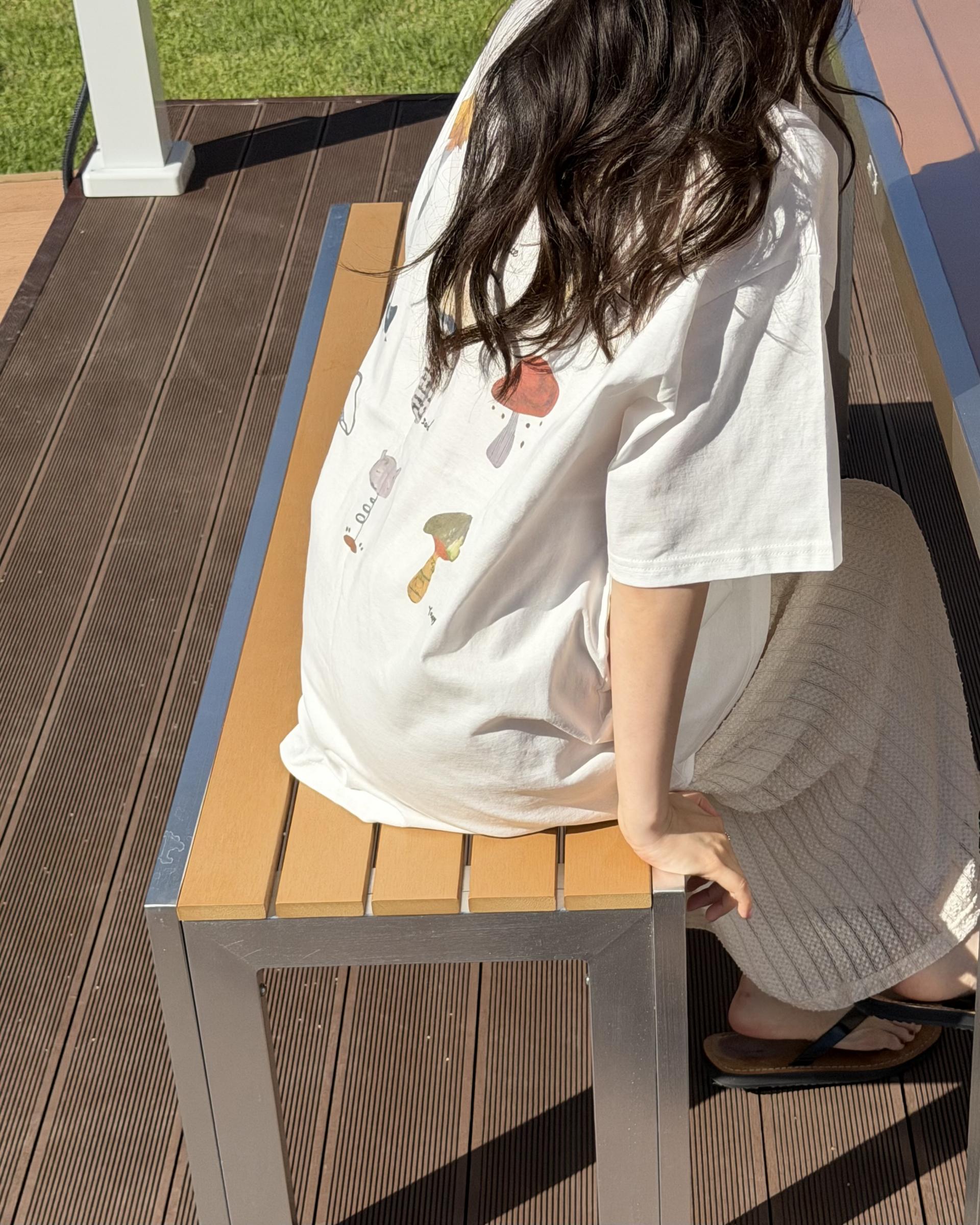 mushroom top (white/melange grey)