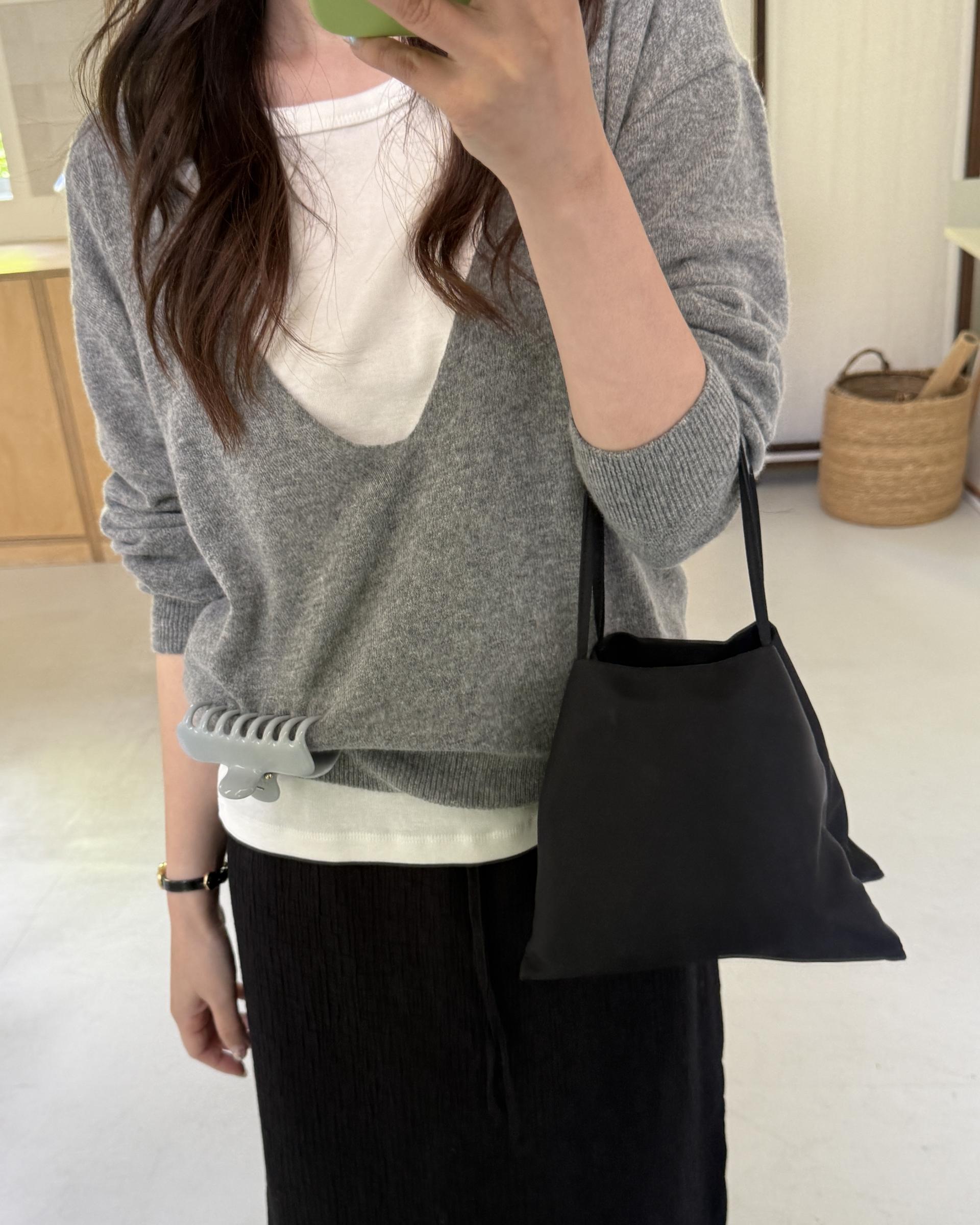 base wrinkle skirt (black/cream)