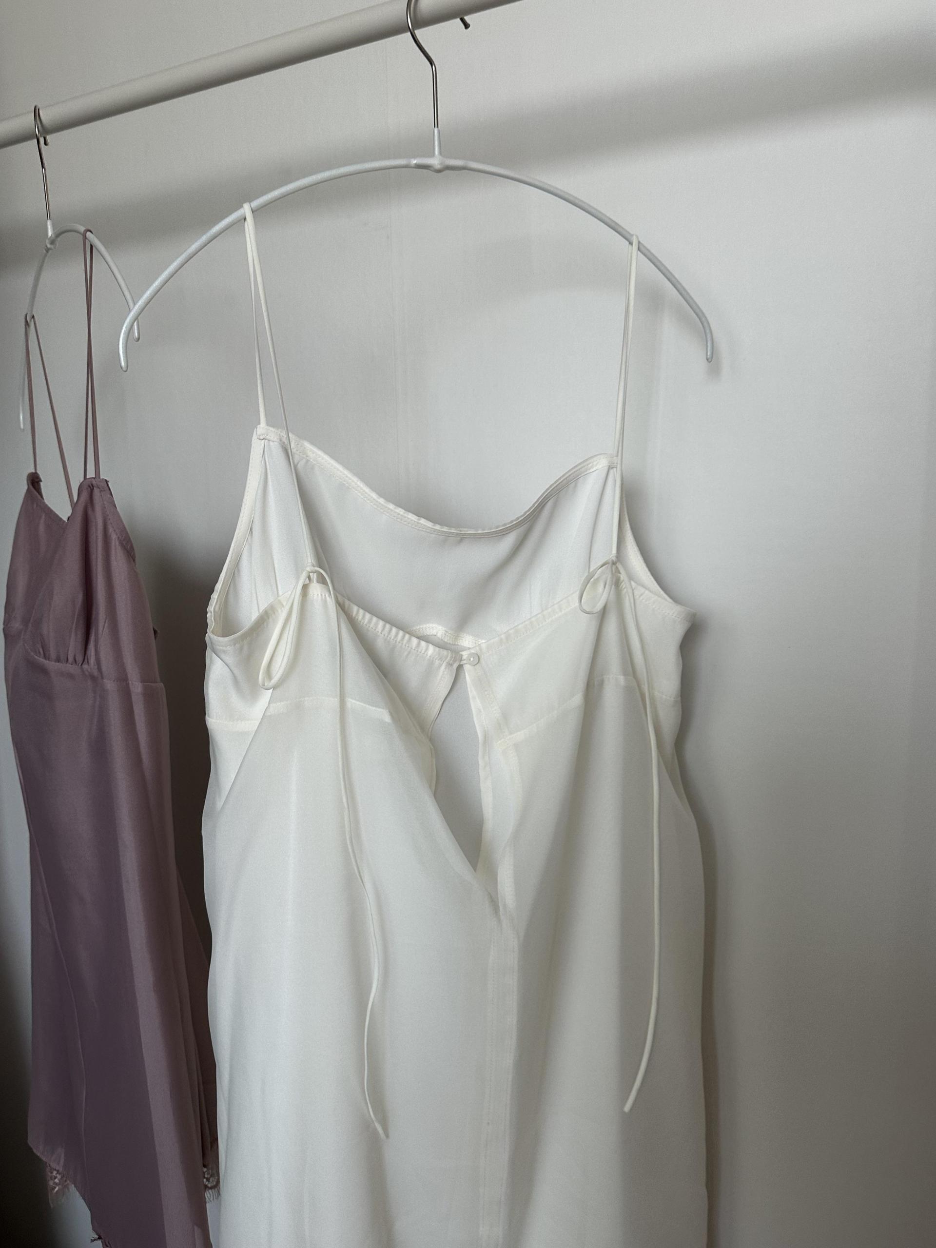 sheer layered dress (cream/dusty pink)