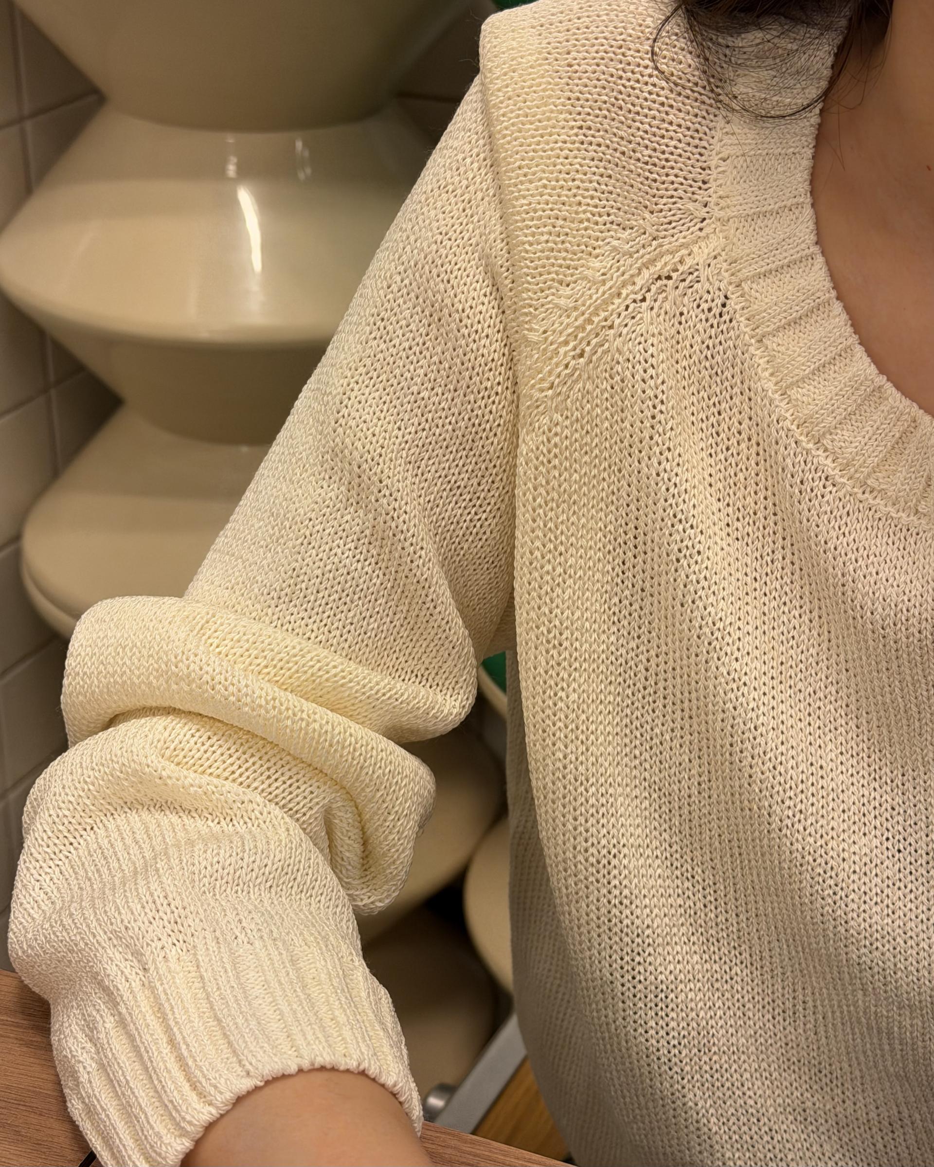 meet round knit(turkish blue/cream)
