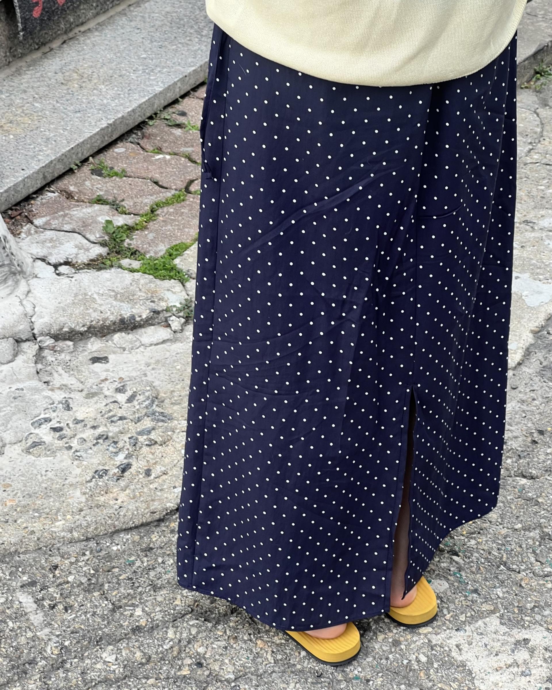 dot maxi skirt