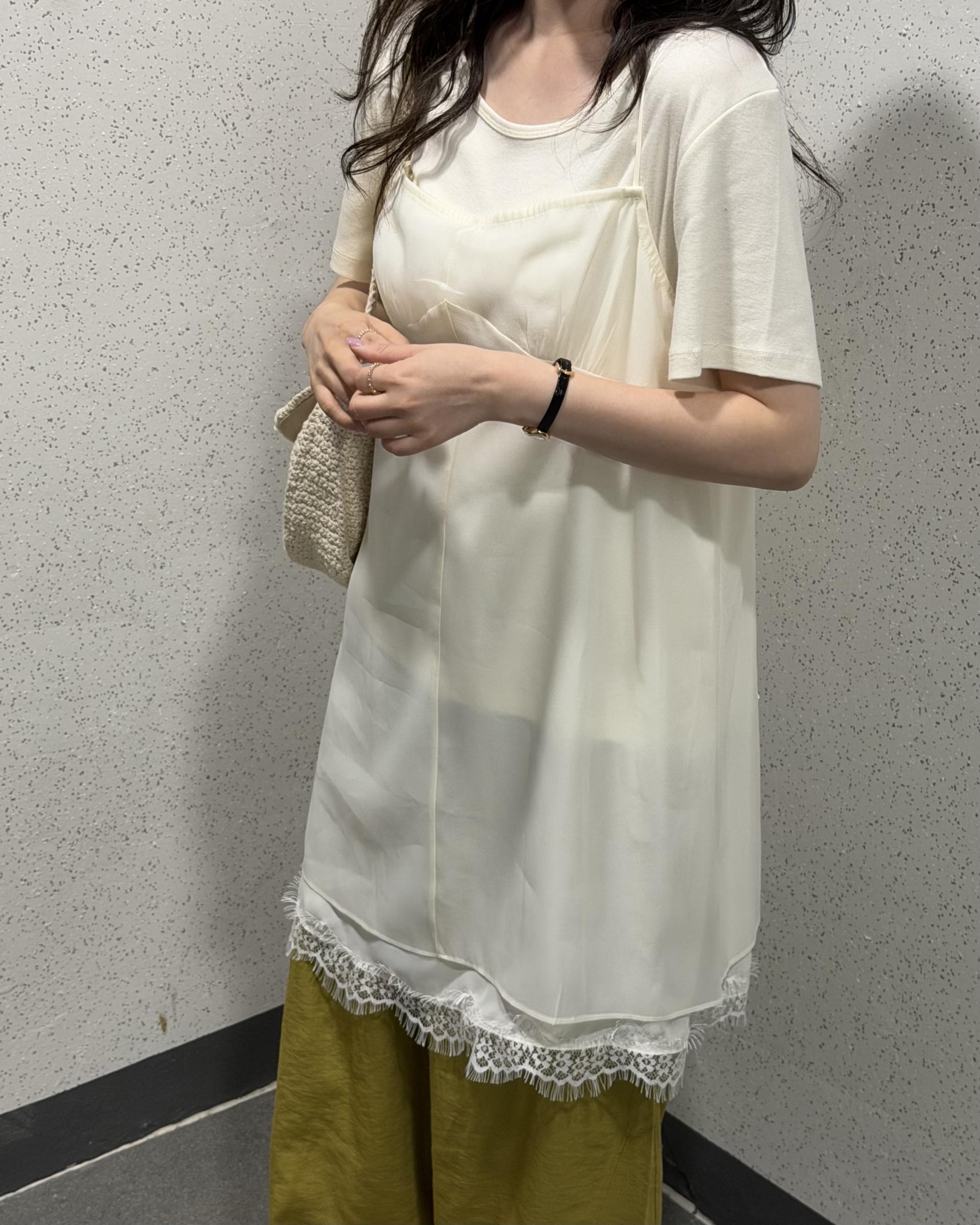 hul u-neck top (cream/melange grey)