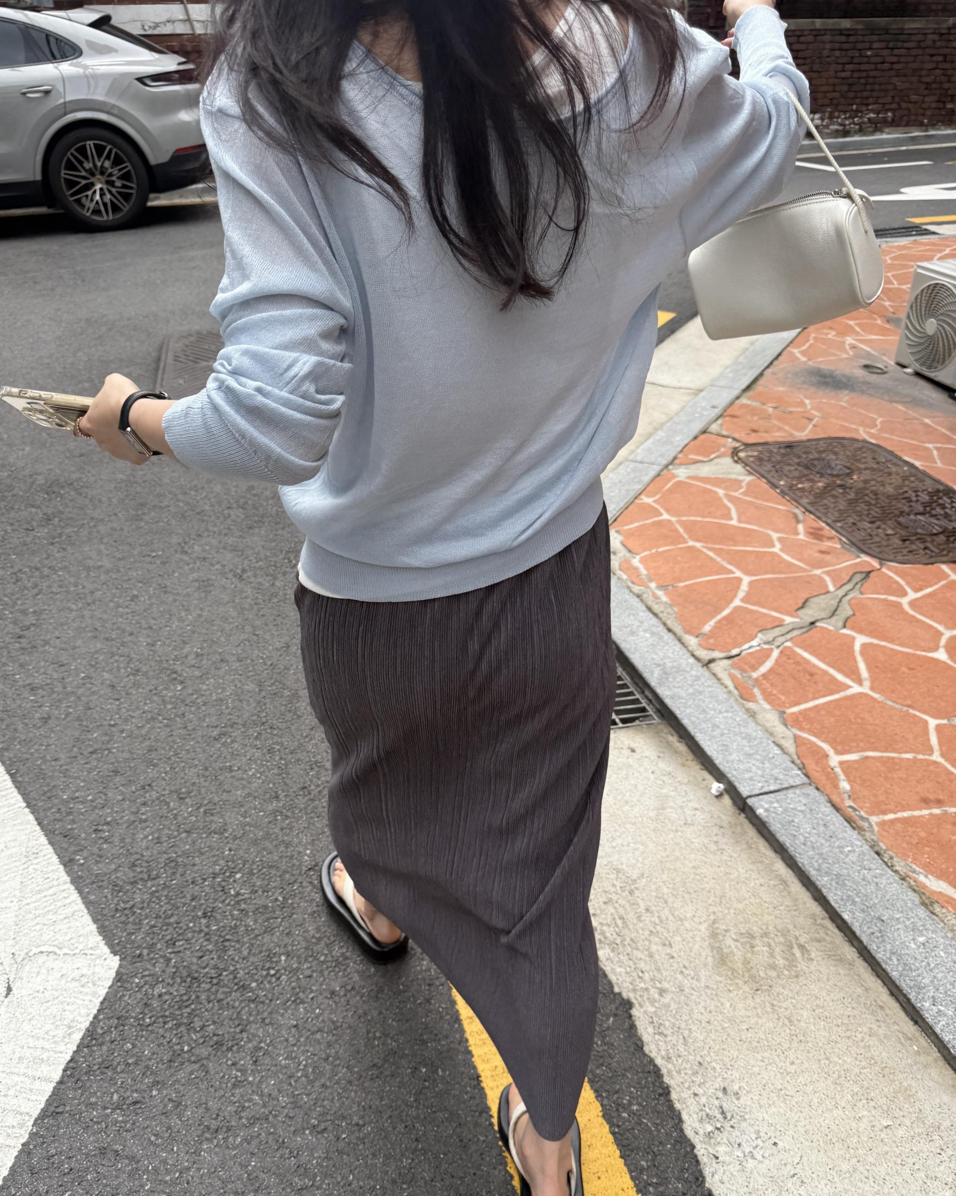 punch u-neck knit (mint/baby blue)소재