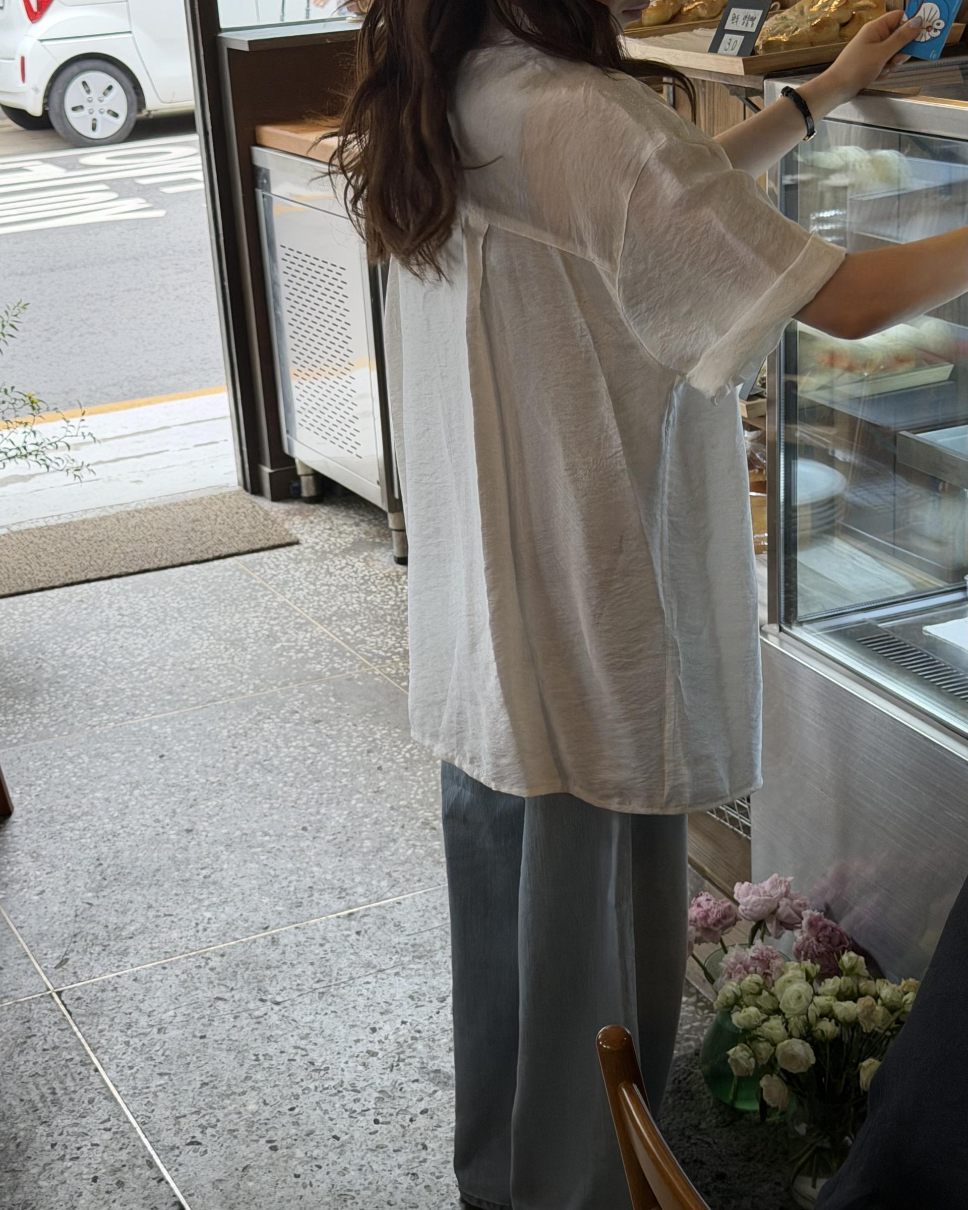 gloss half shirt (cream)