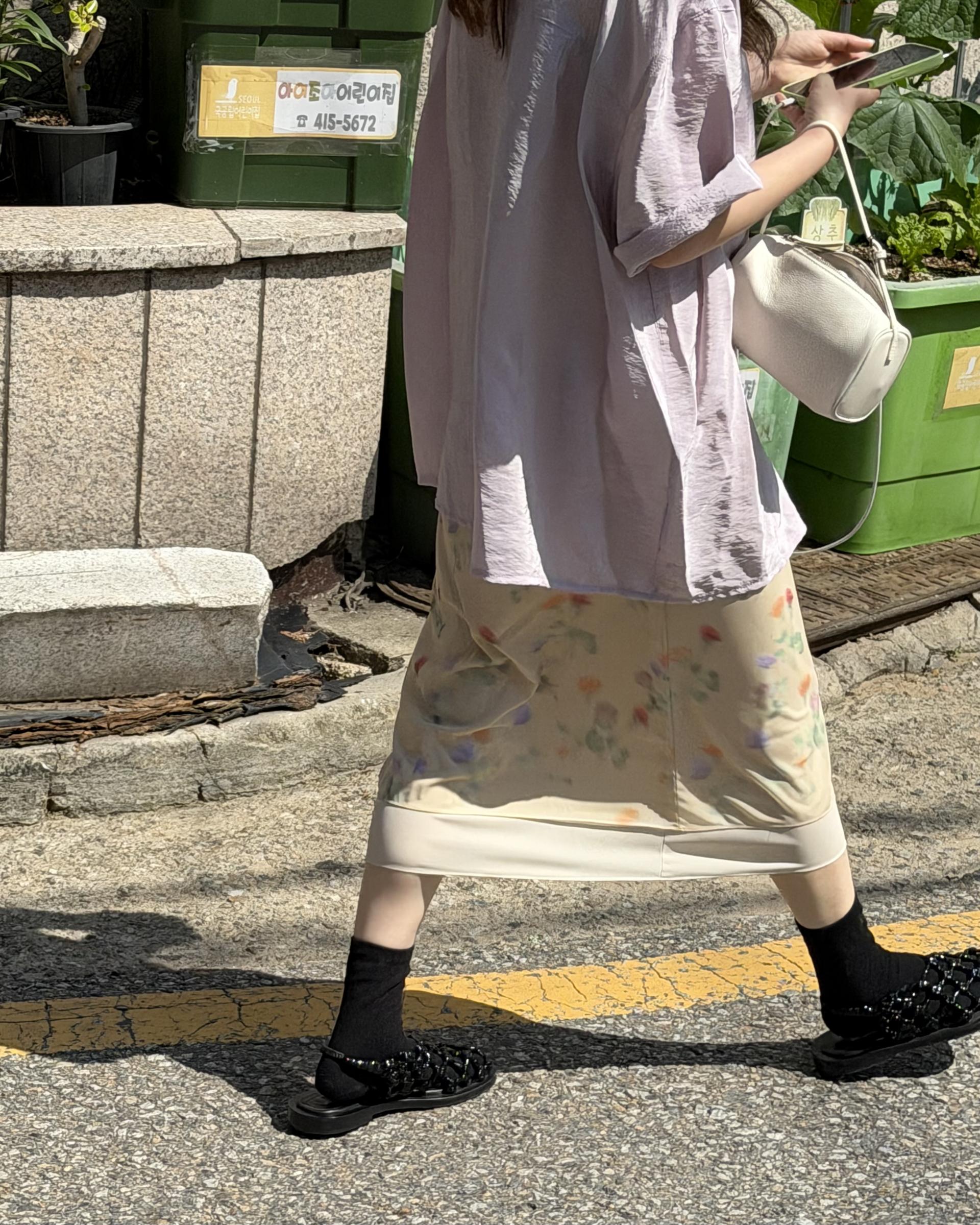 bong bong skirt (beige/black)