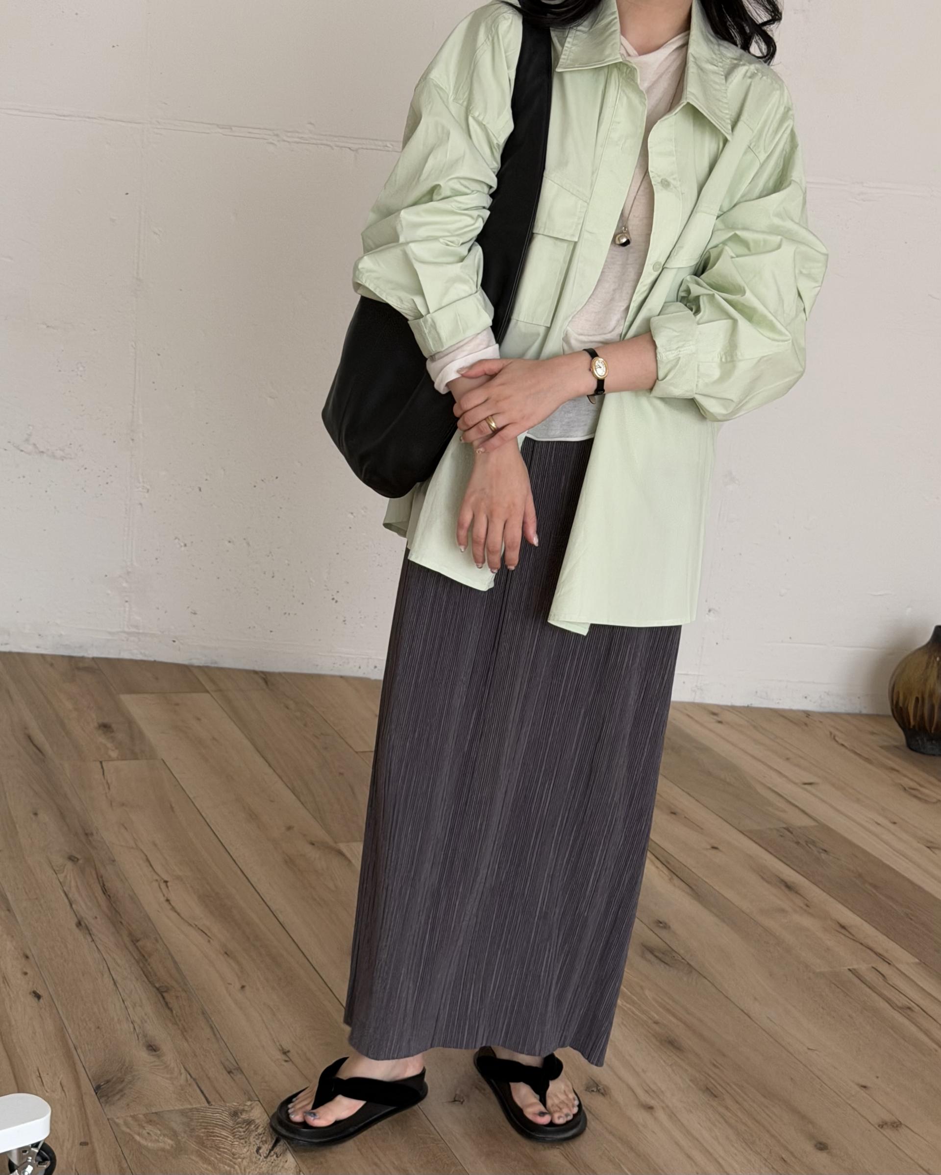 over pocket shirt (mint/charcoal)