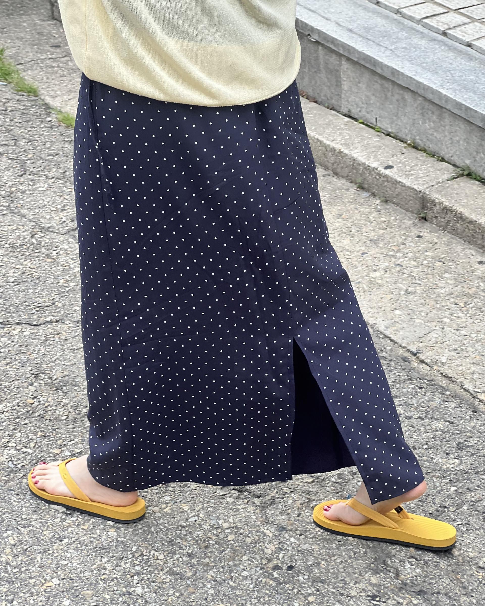dot maxi skirt