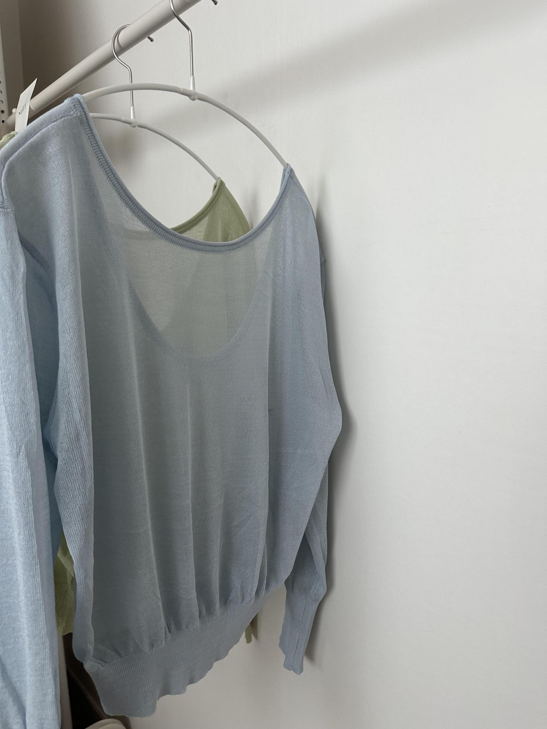 punch u-neck knit (mint/baby blue)소재