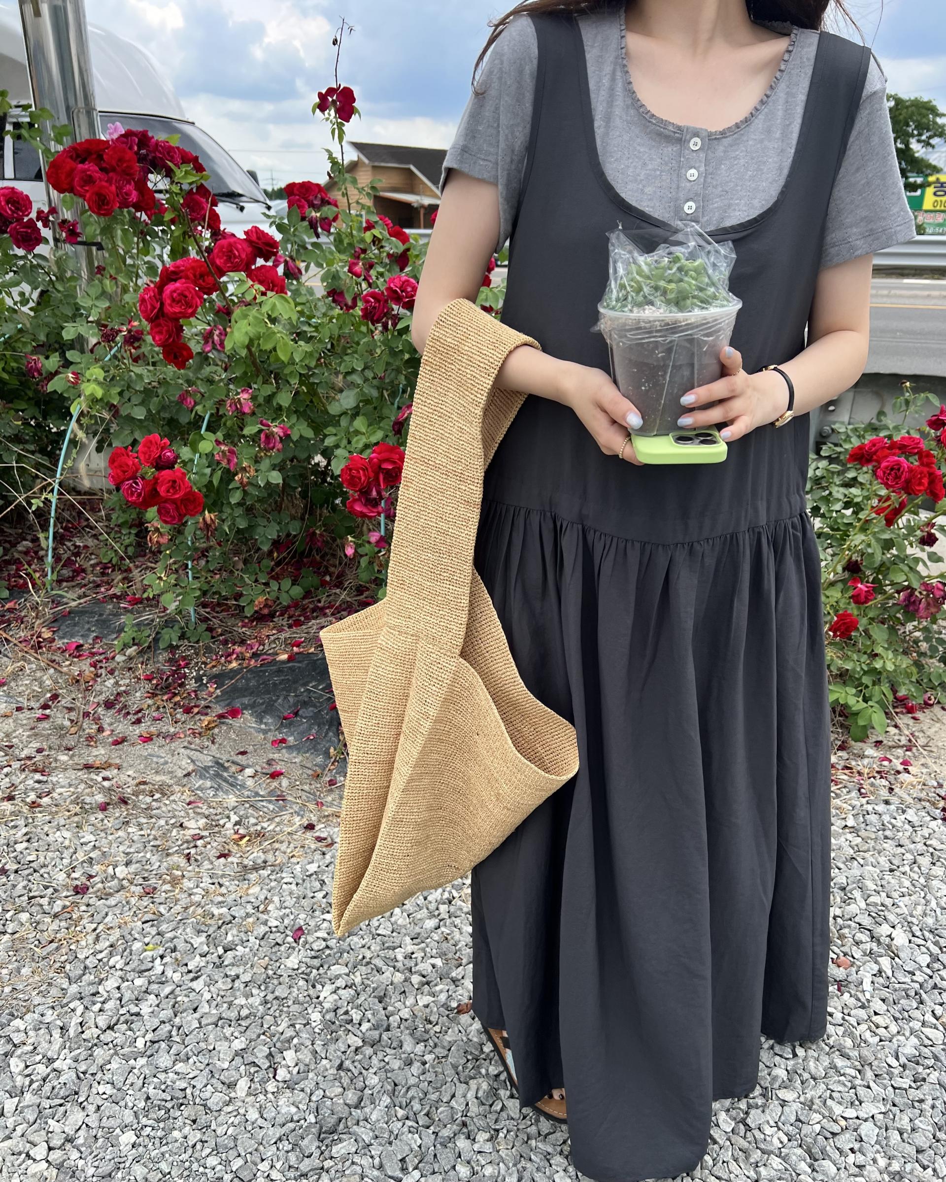 oatmeal dress (charcoal/cream)