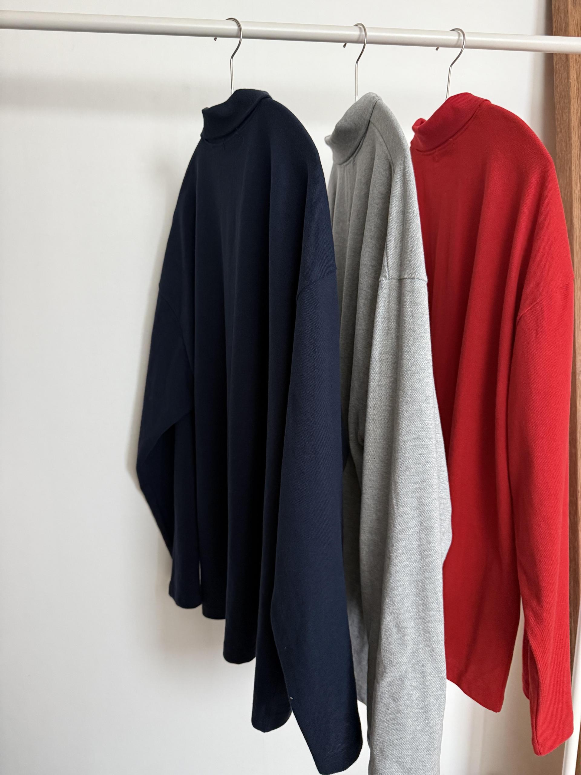 puffin button PK top (grey/navy/red)