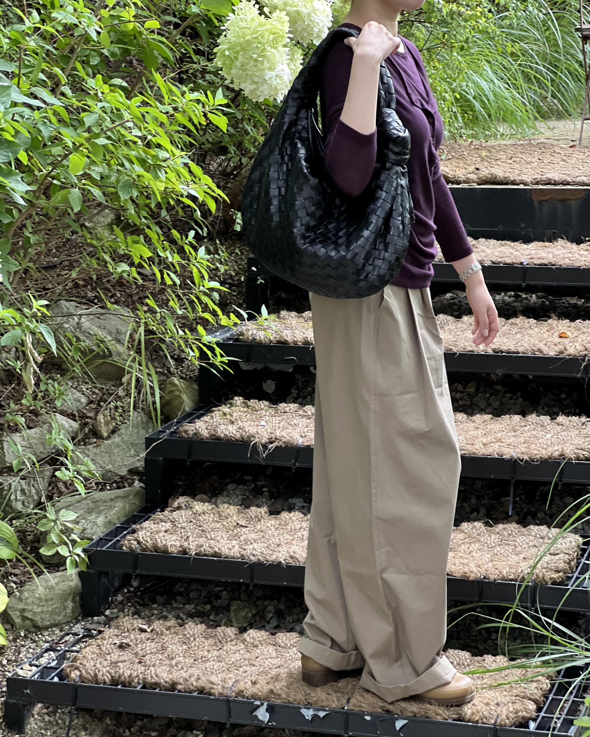 cotton pintuck pants (navy/cream/khaki)