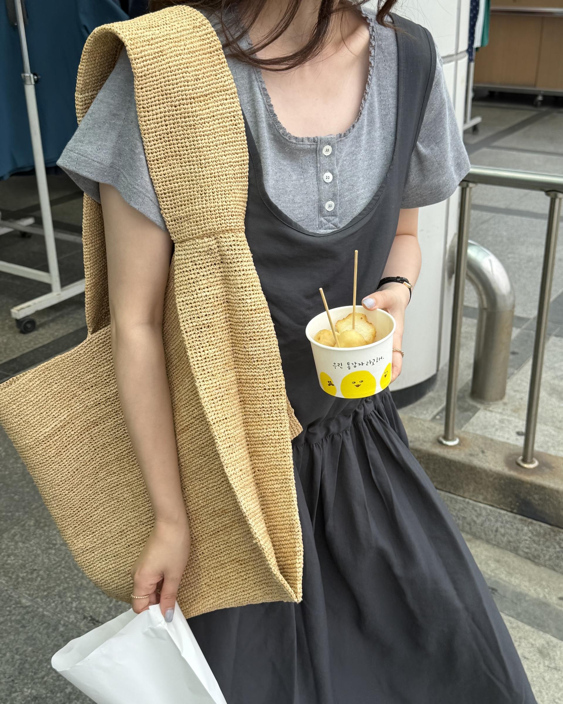 oatmeal dress (charcoal/cream)