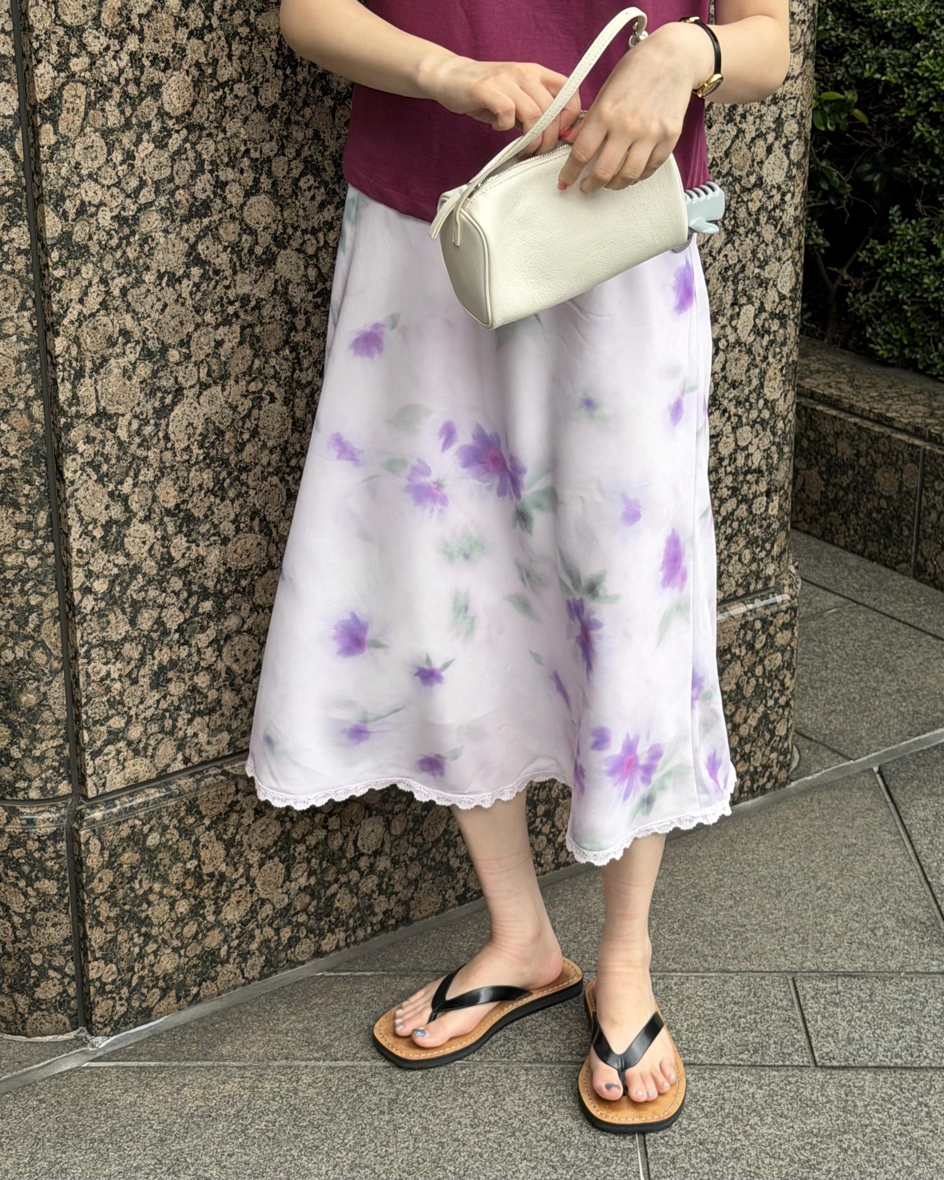 palette lace skirt (grey/purple)