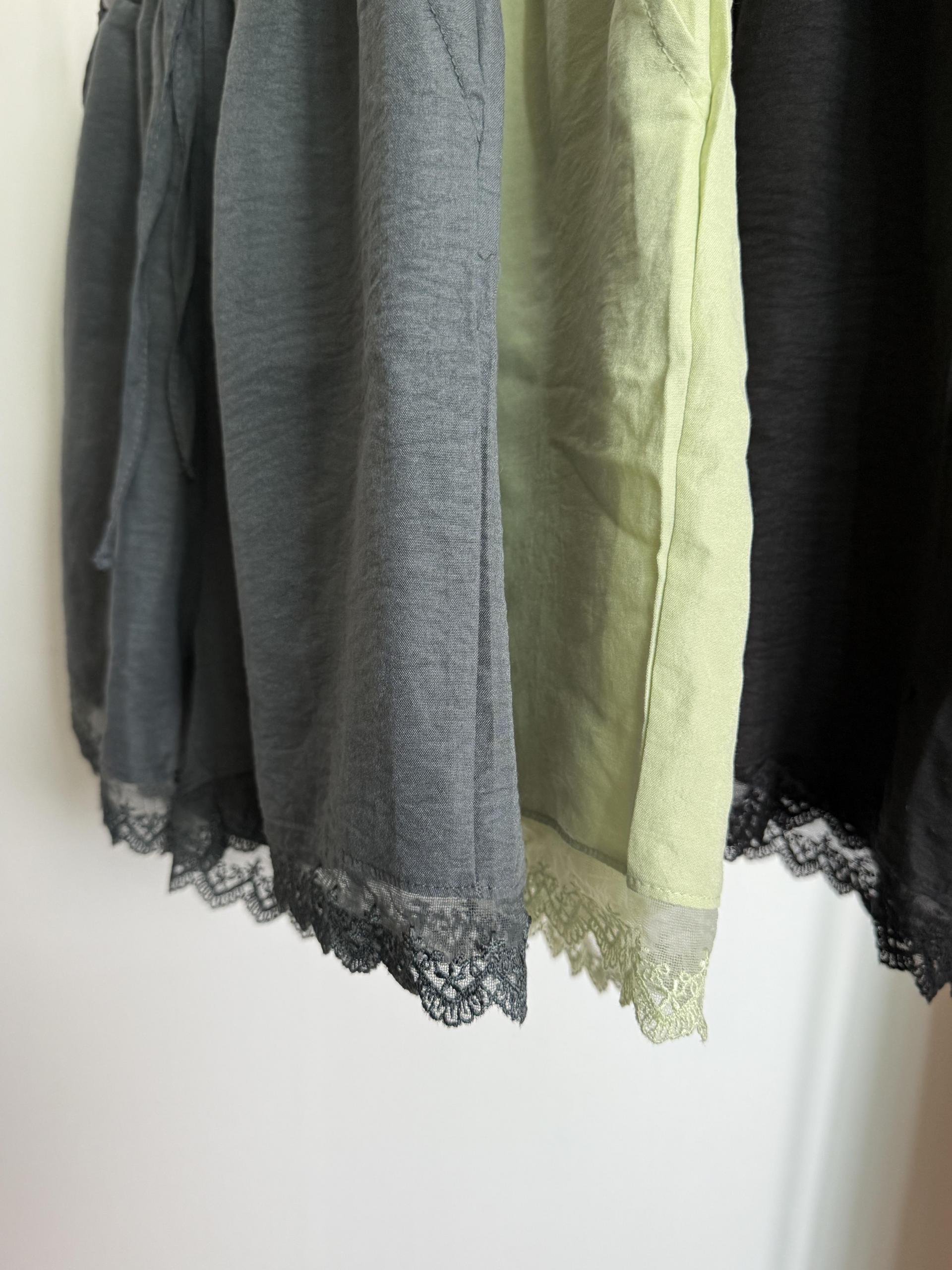 lagoon lace shorts (charcoal/melon/black)