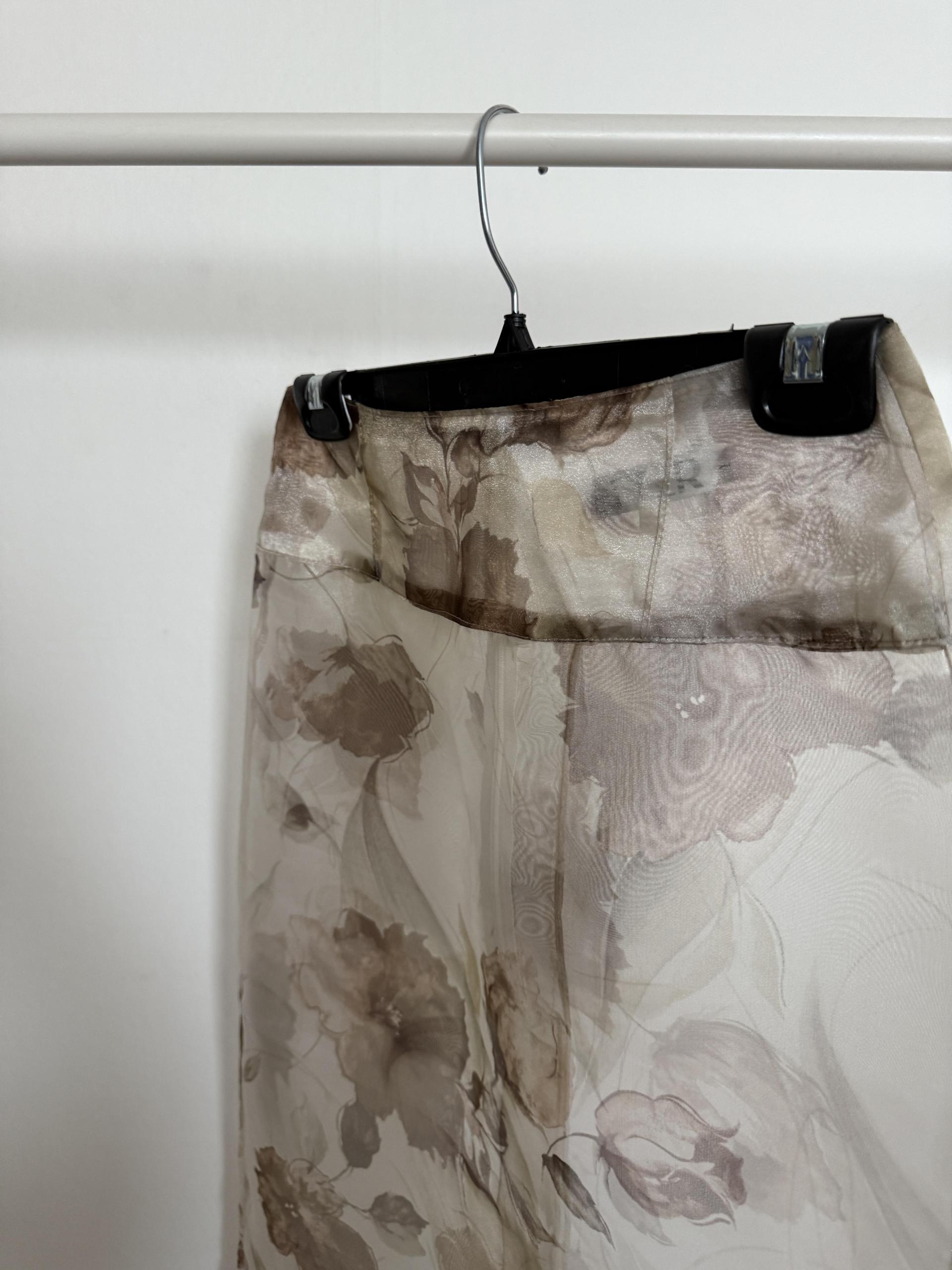 see layered skirt (grey/beige) 완