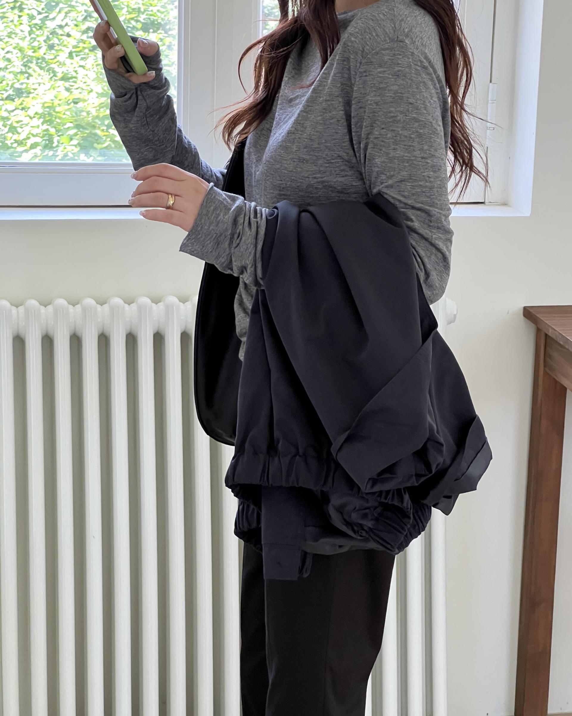 wool skin top (ivory/beige/charcoal/black)