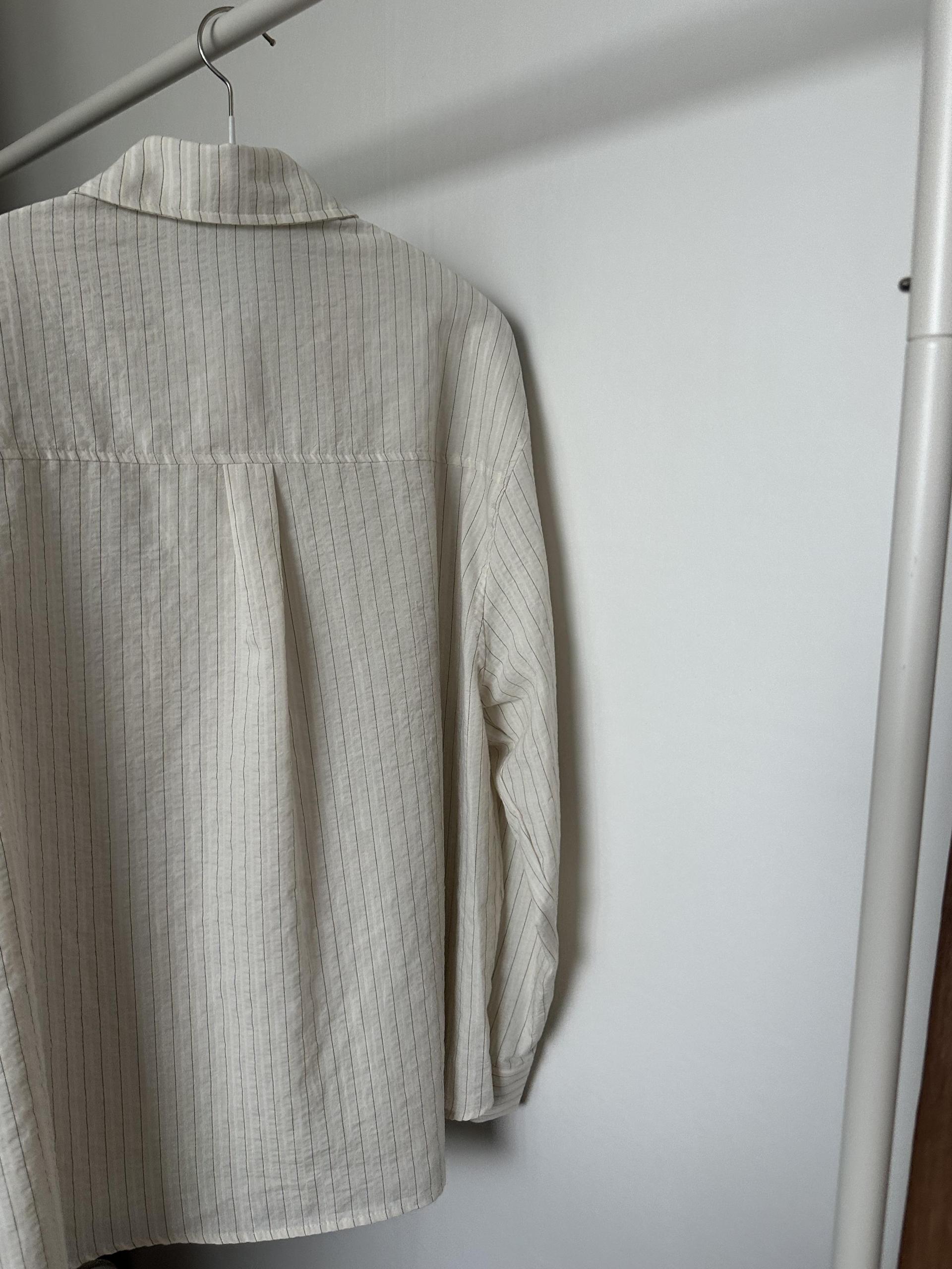 tacit stripe shirt (beige/blue)