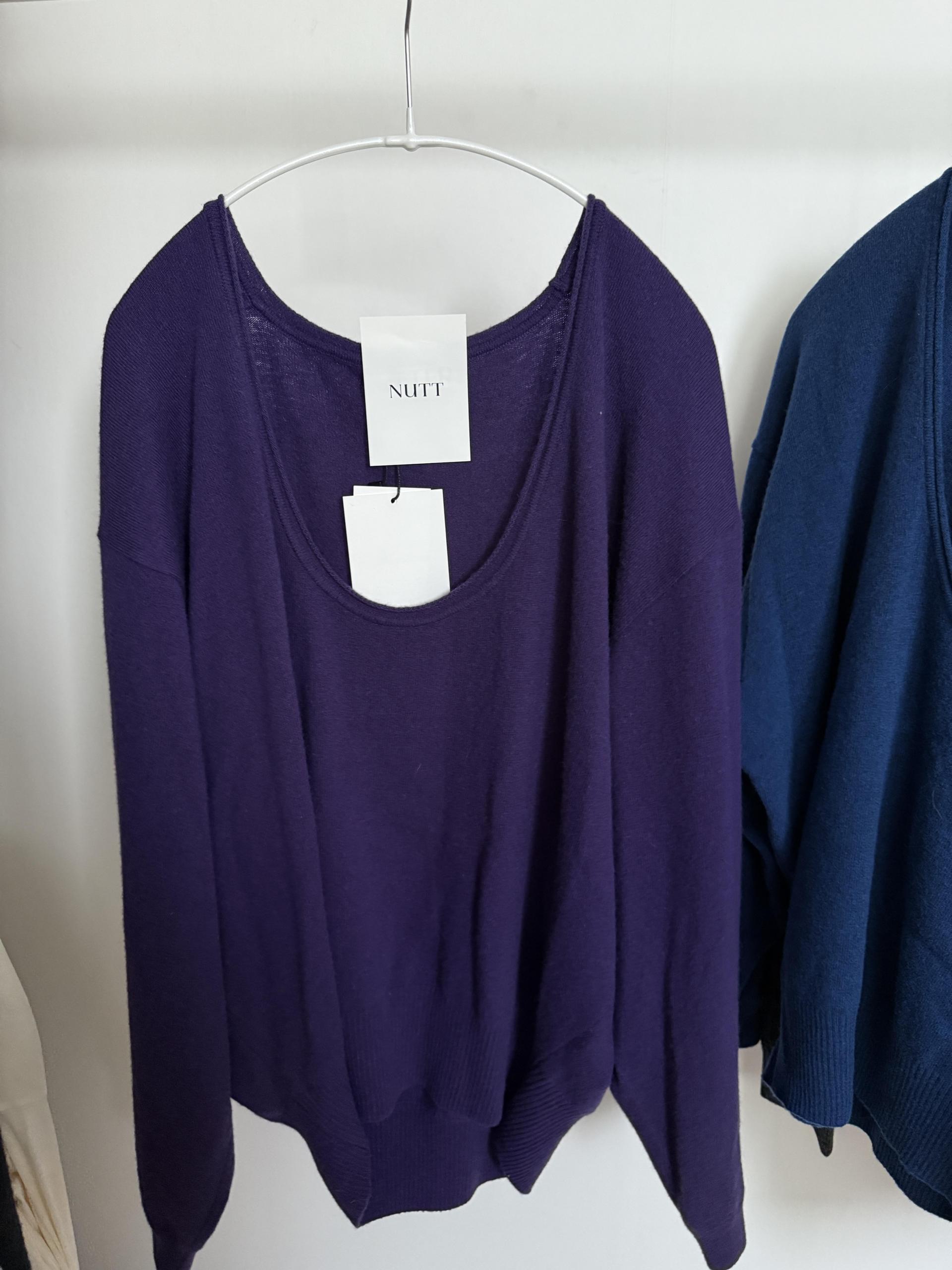 fuego u-neck knit (purple/charcoal/blue/pale grey)