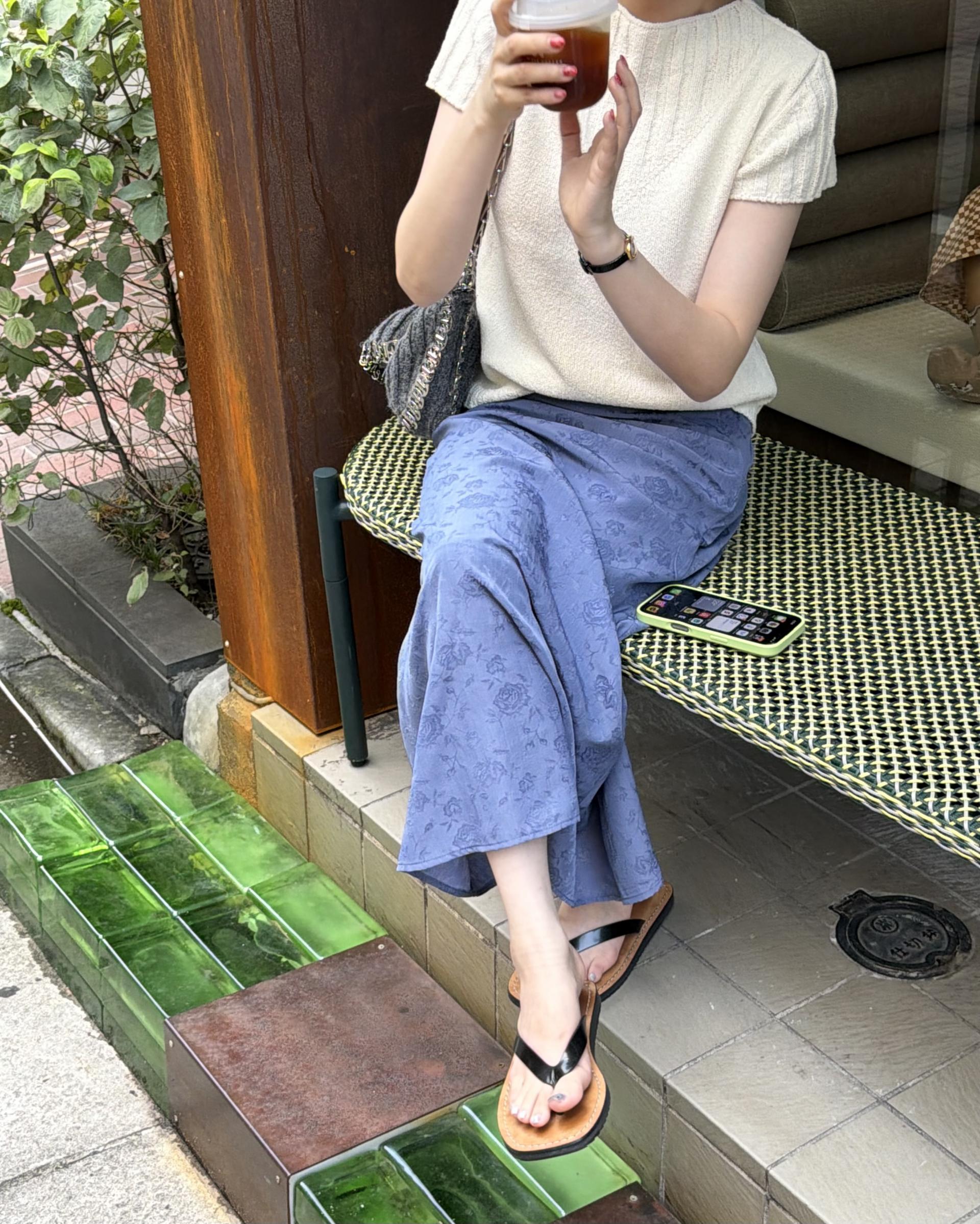emma half knit (cream/pale grey/charcoal)