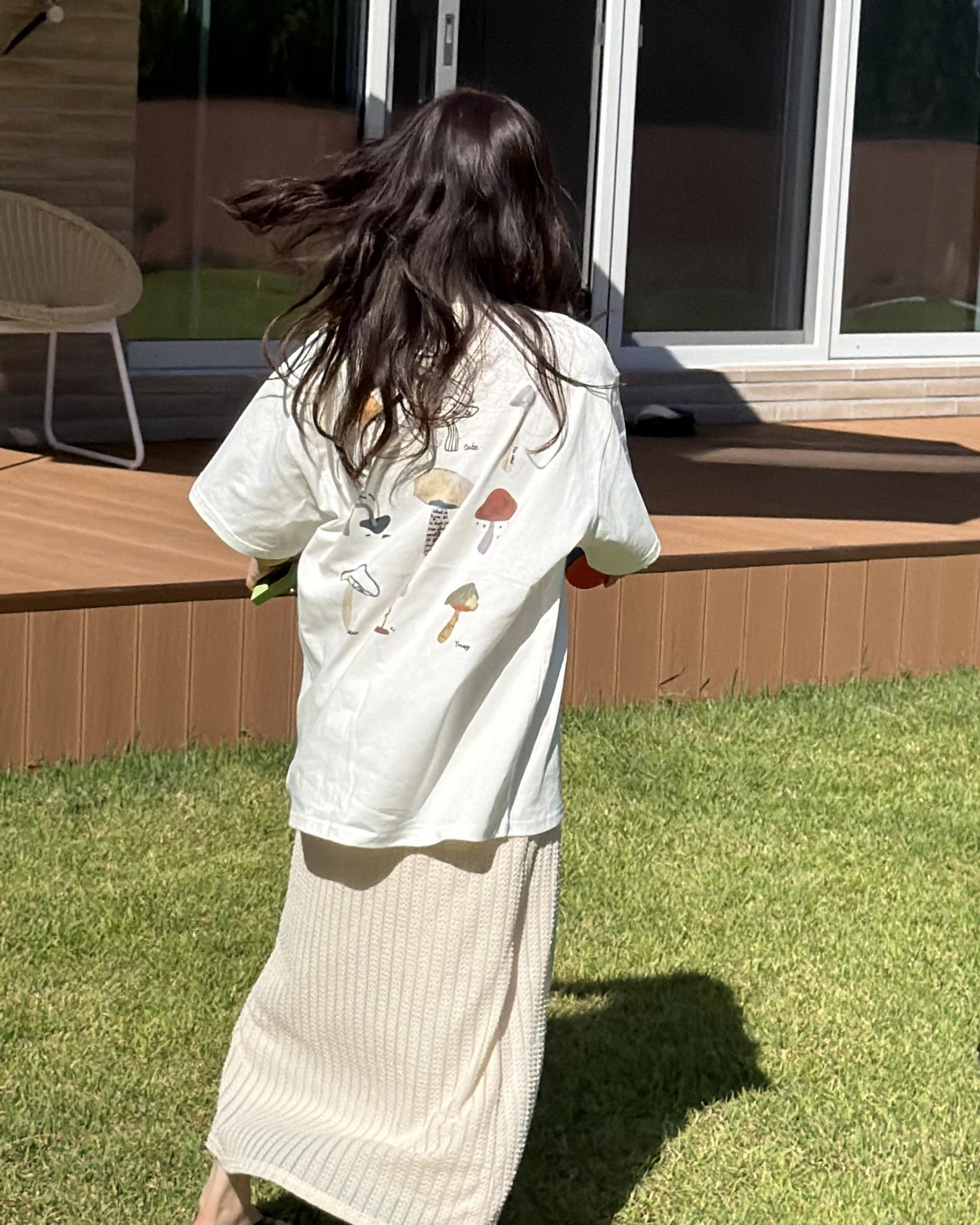 mushroom top (white/melange grey)